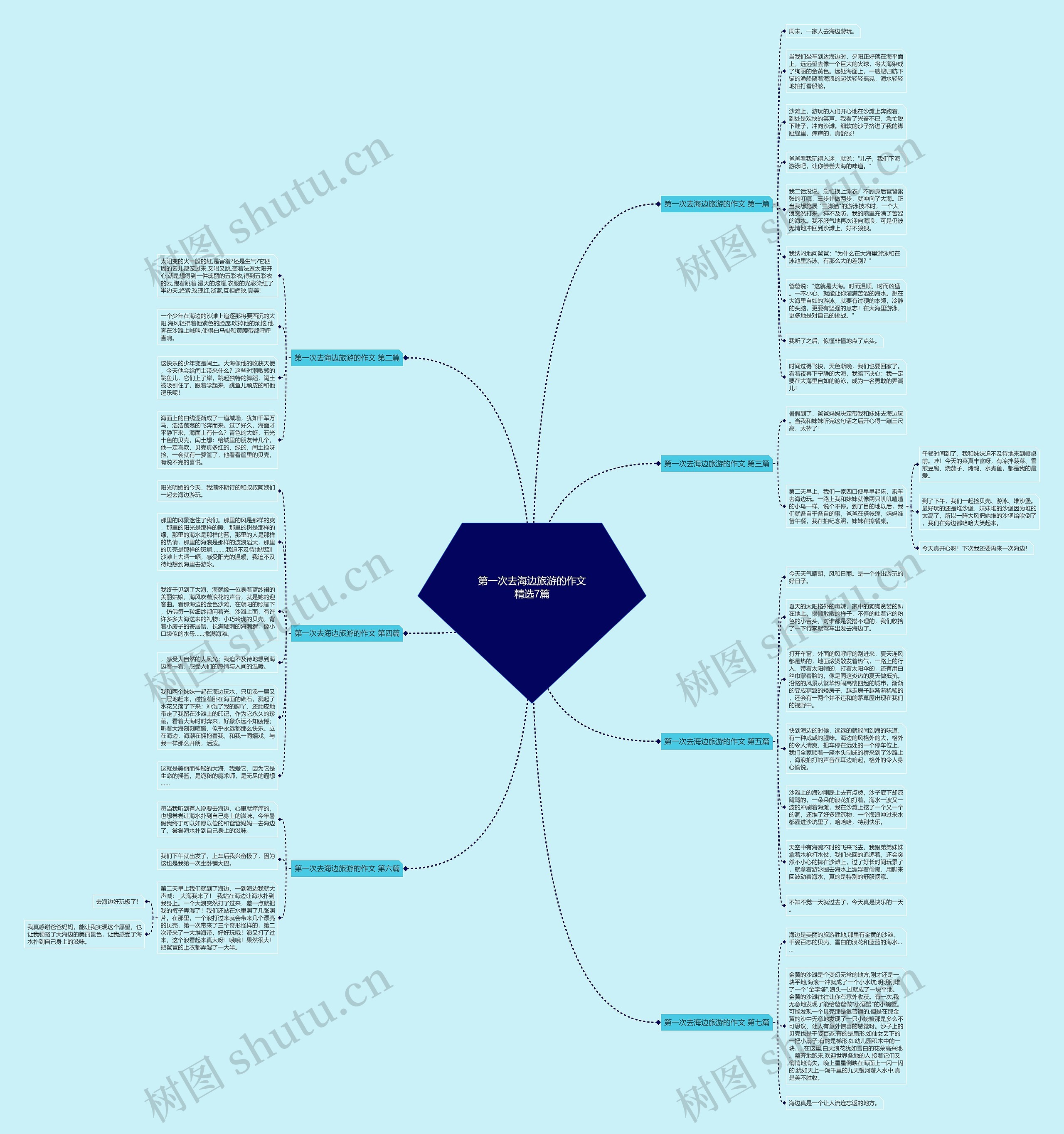 第一次去海边旅游的作文精选7篇思维导图