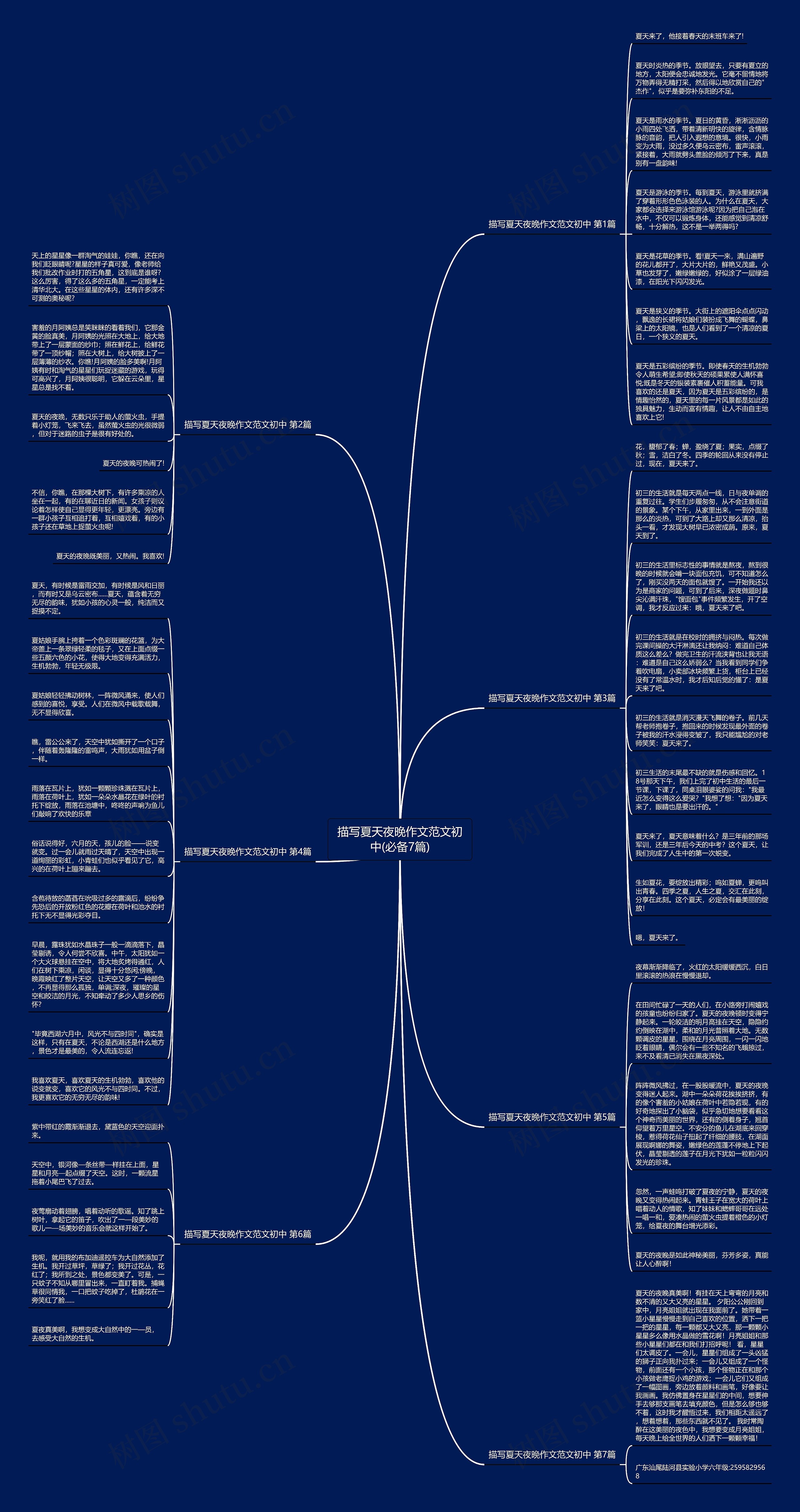 描写夏天夜晚作文范文初中(必备7篇)思维导图