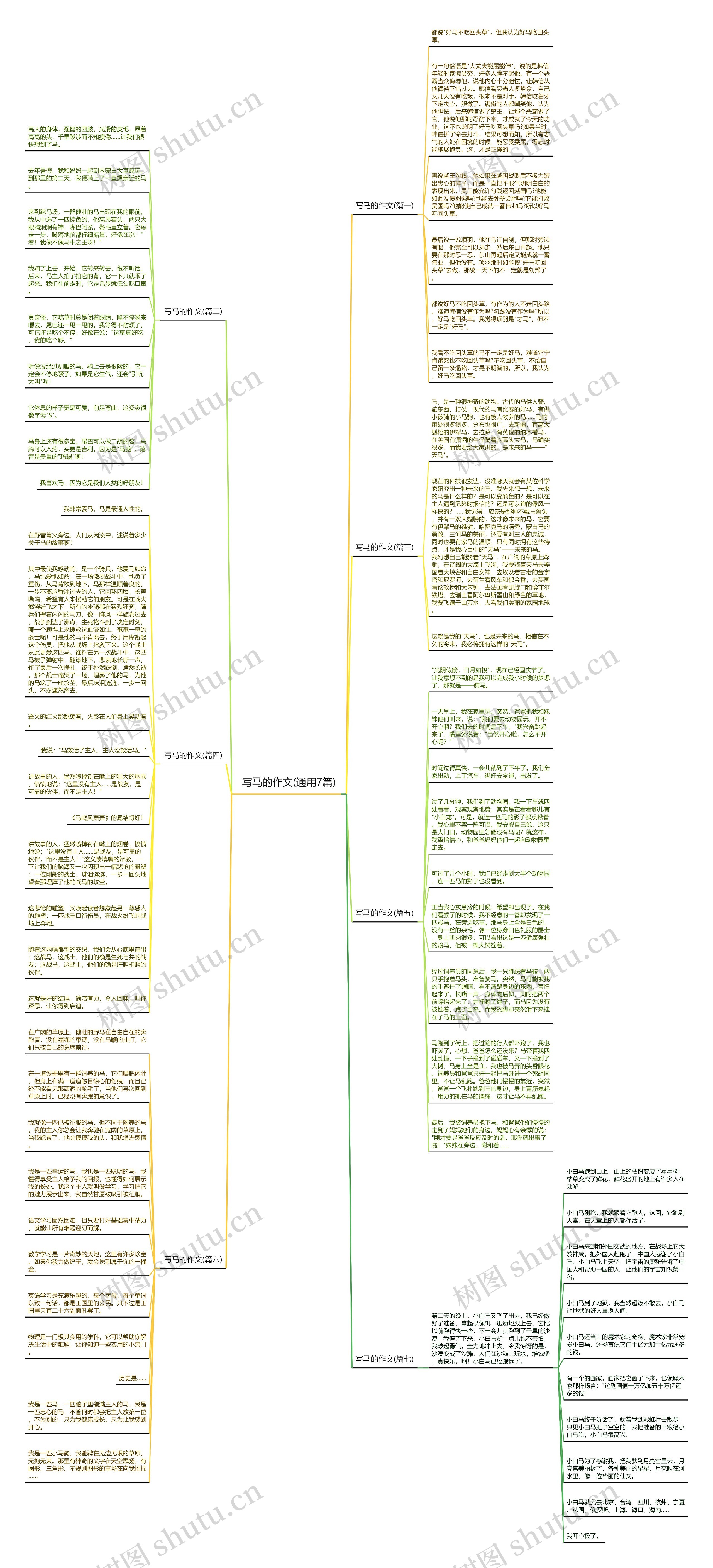 写马的作文(通用7篇)思维导图