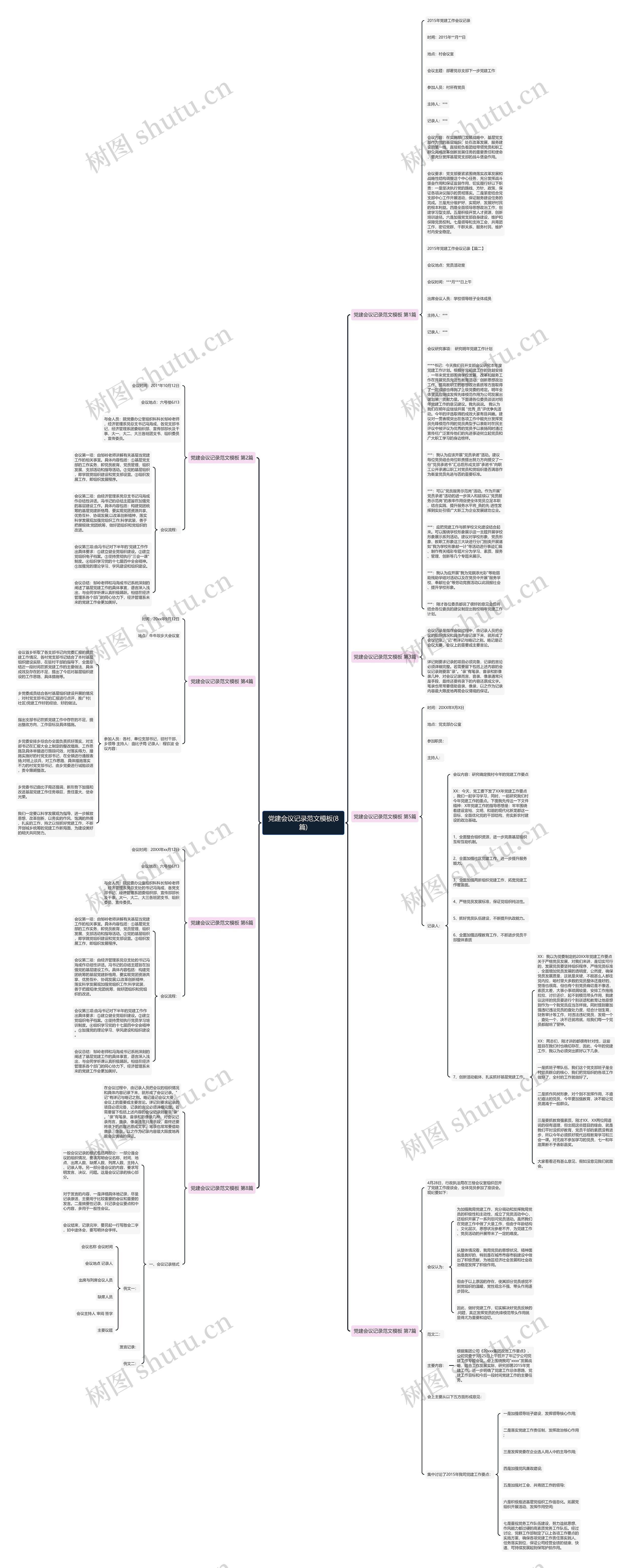 党建会议记录范文(8篇)思维导图