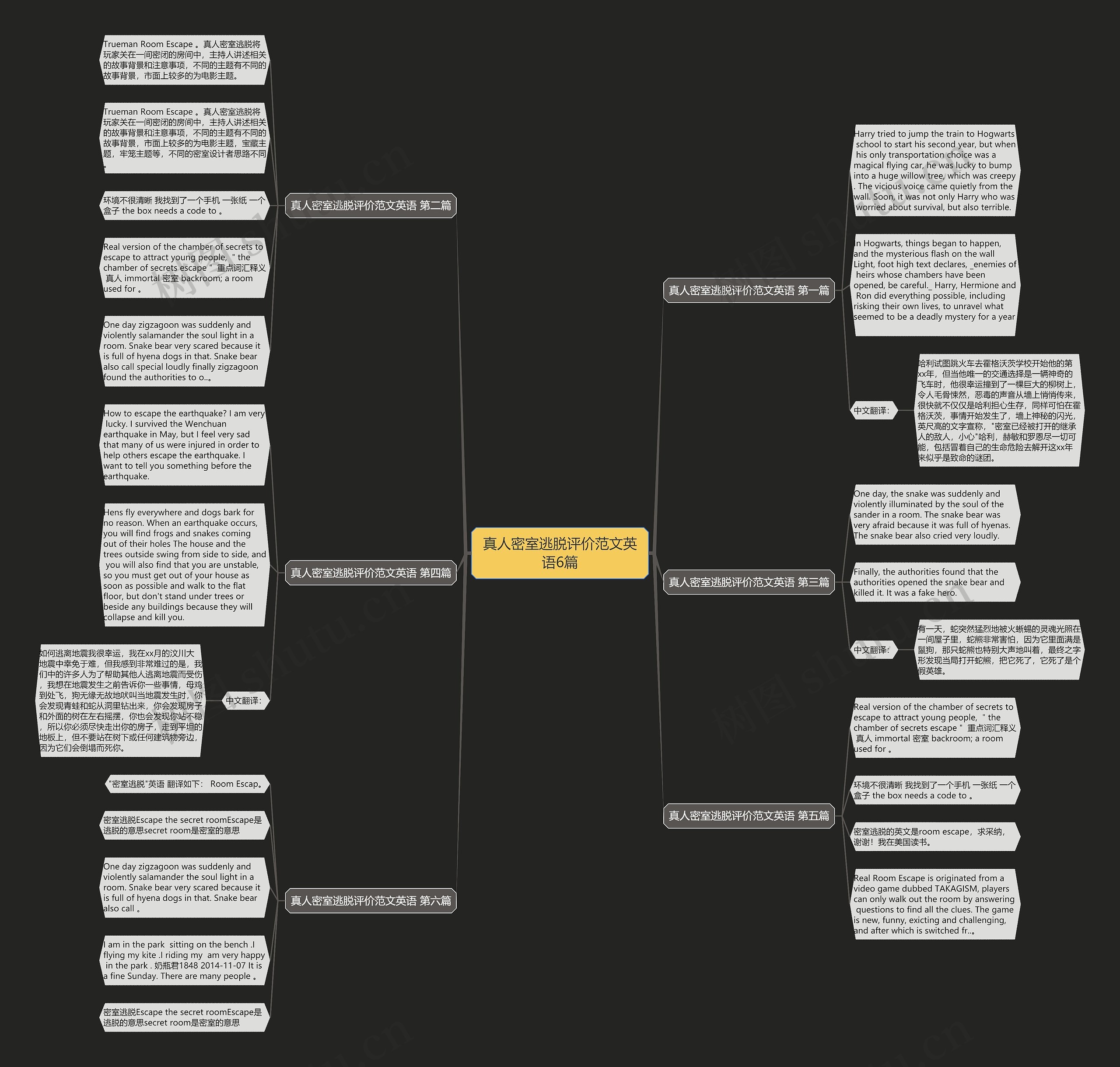真人密室逃脱评价范文英语6篇思维导图