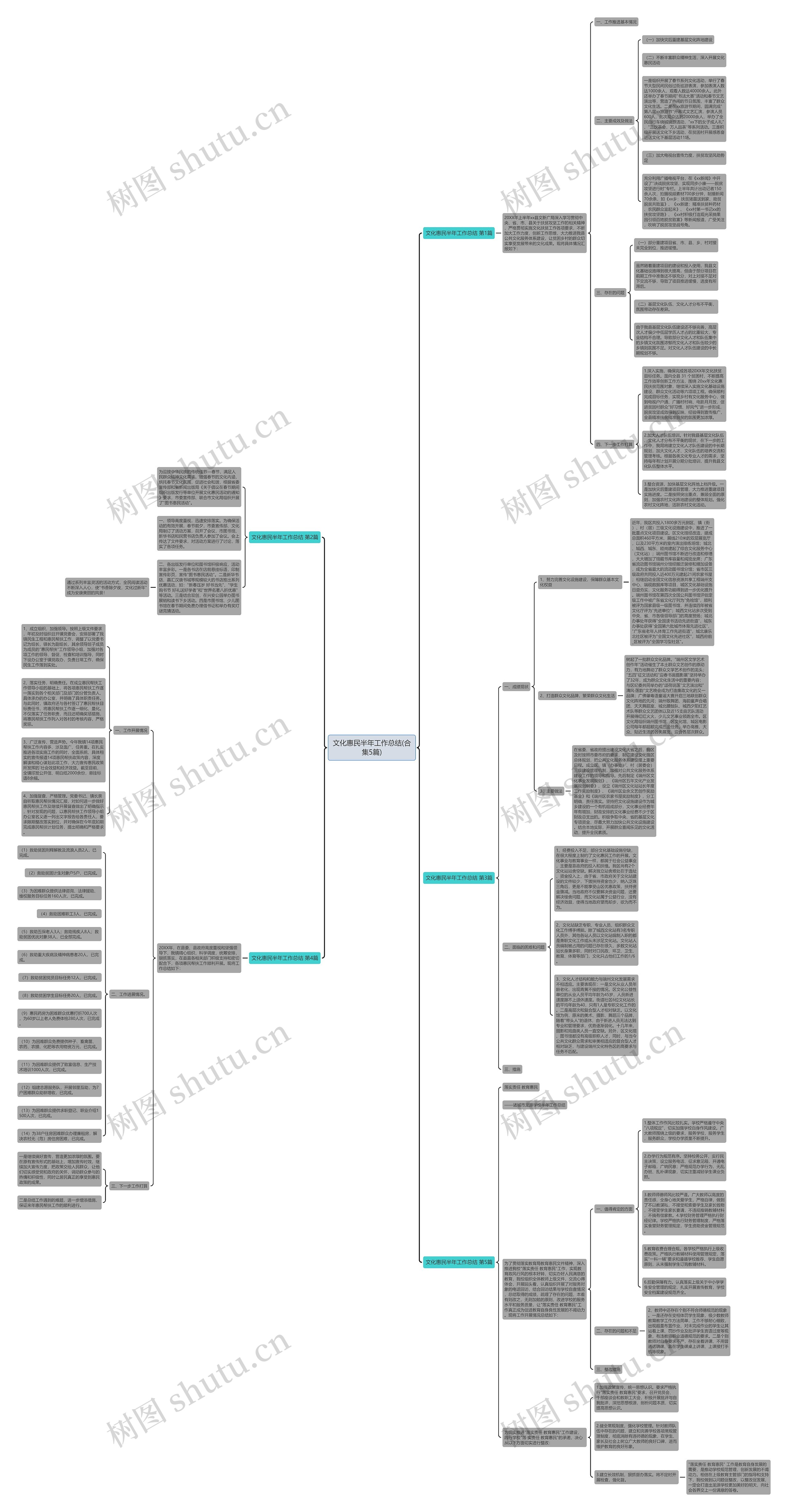 文化惠民半年工作总结(合集5篇)思维导图