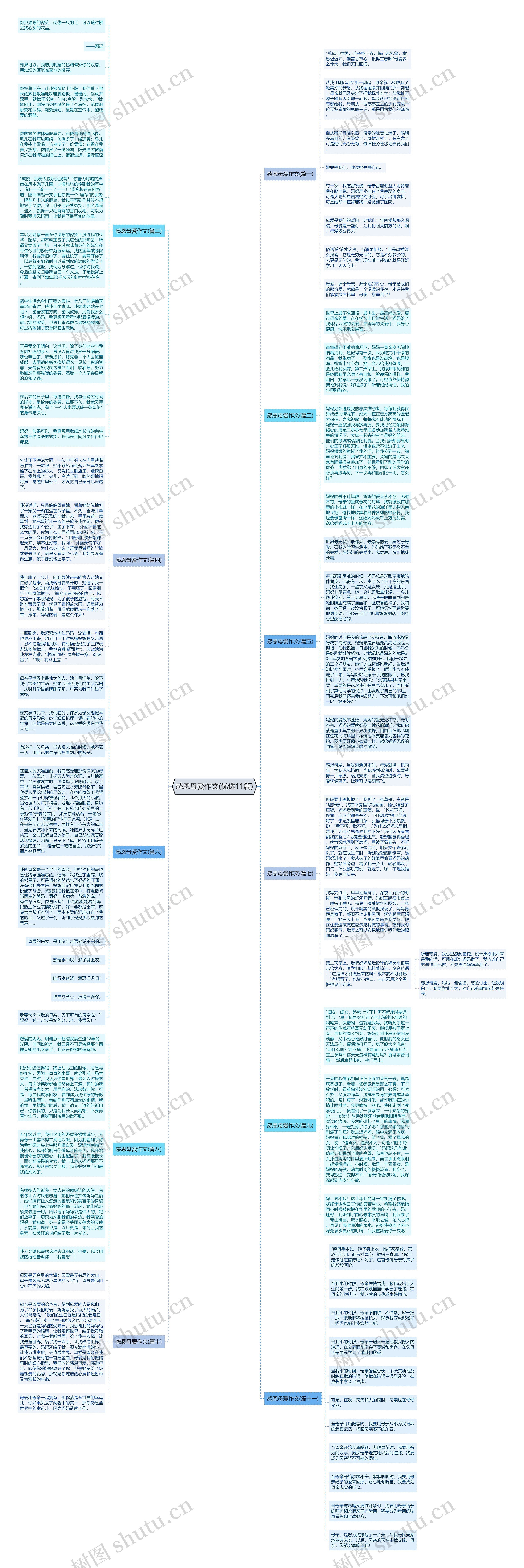 感恩母爱作文(优选11篇)思维导图