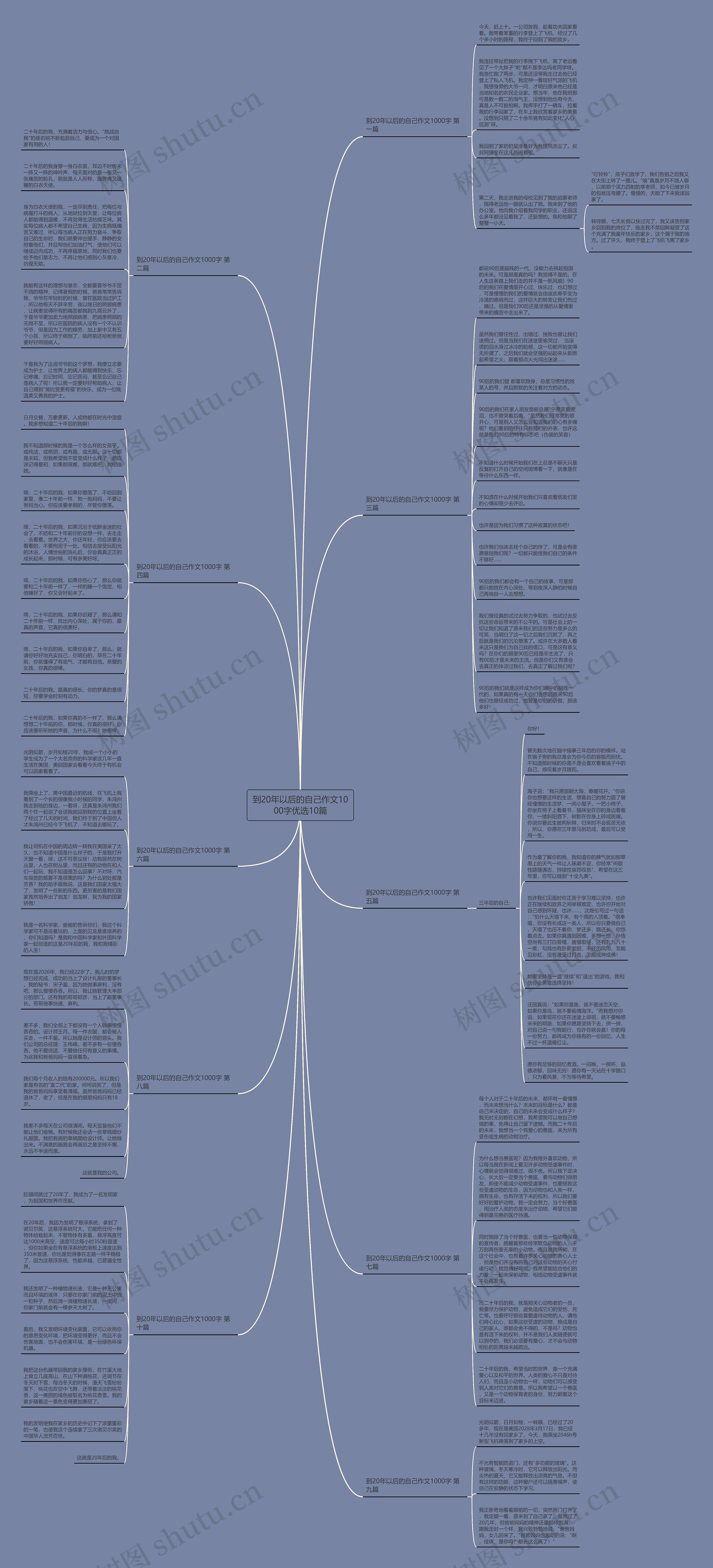 到20年以后的自己作文1000字优选10篇思维导图