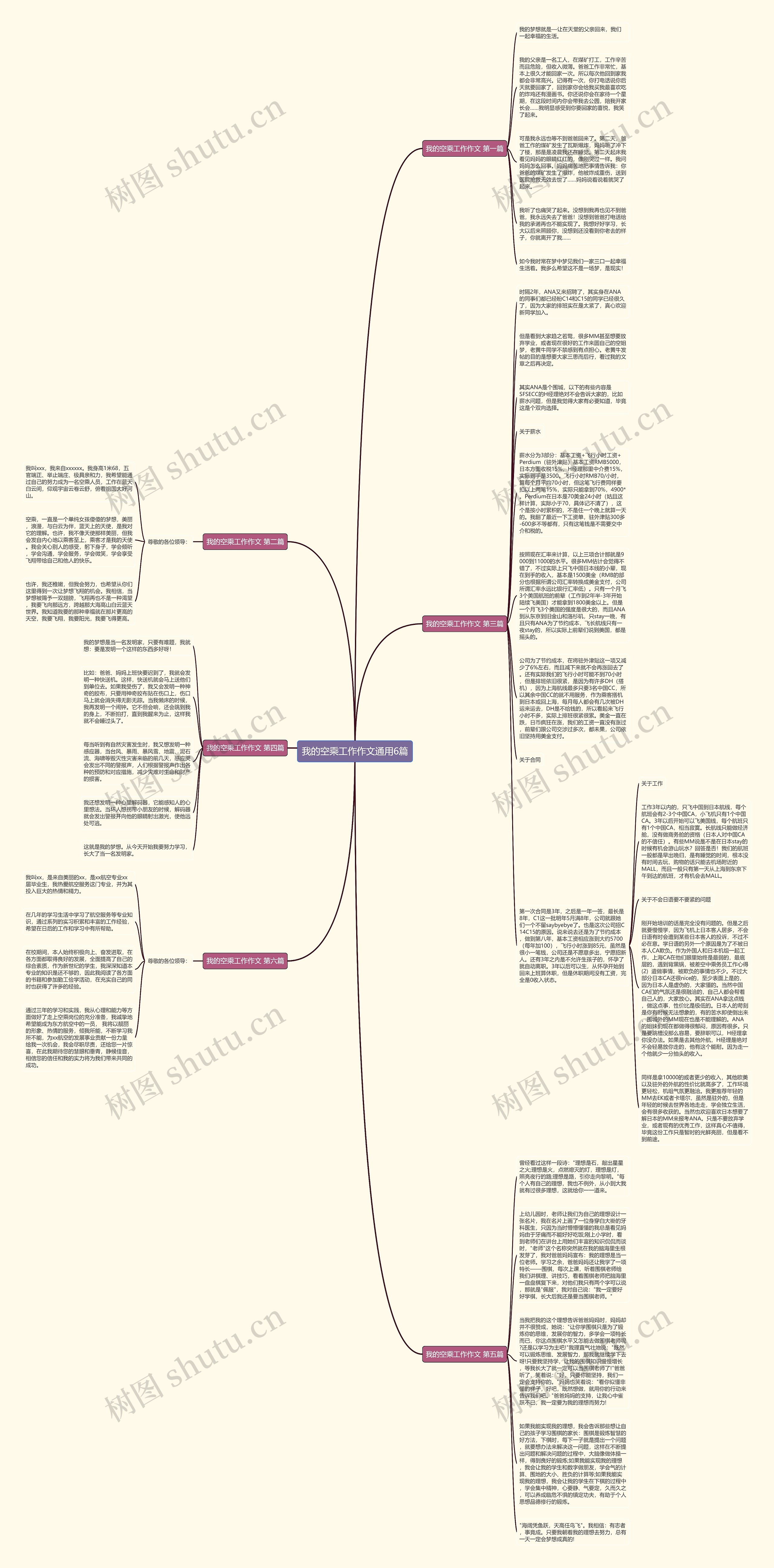 我的空乘工作作文通用6篇思维导图