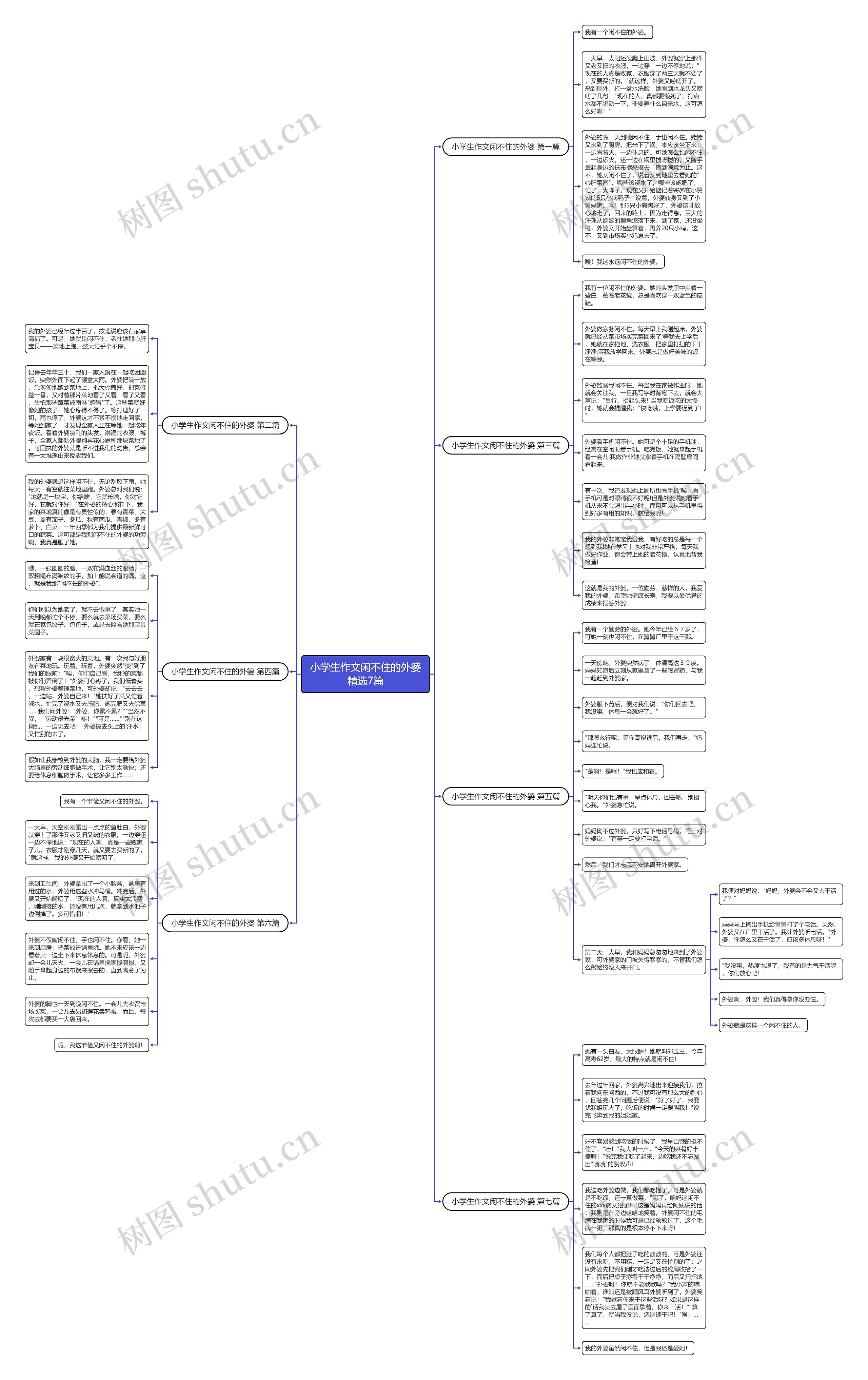 小学生作文闲不住的外婆精选7篇思维导图