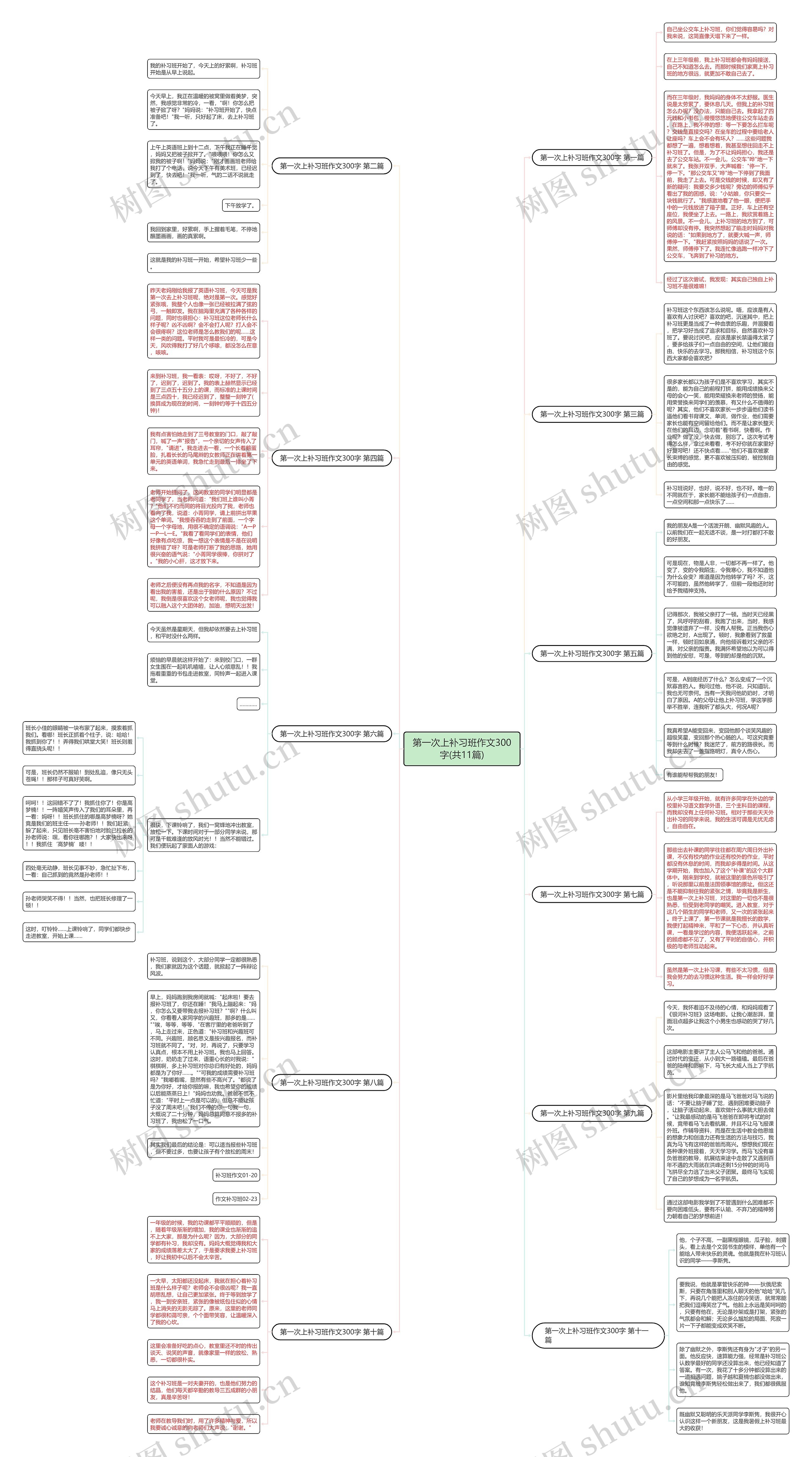 第一次上补习班作文300字(共11篇)思维导图