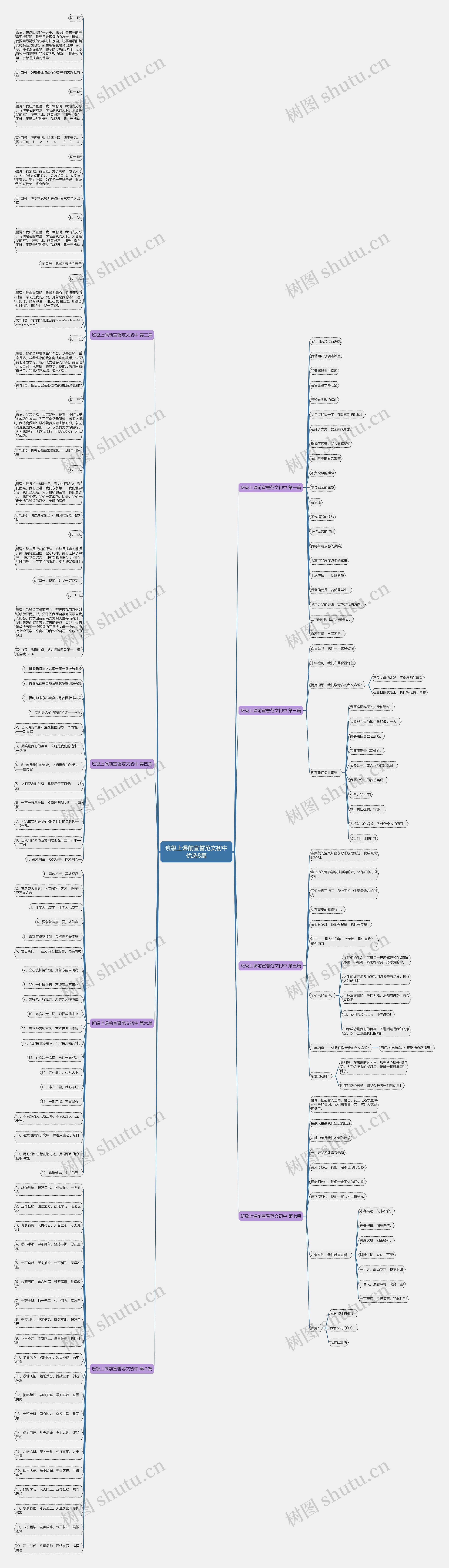 班级上课前宣誓范文初中优选8篇思维导图