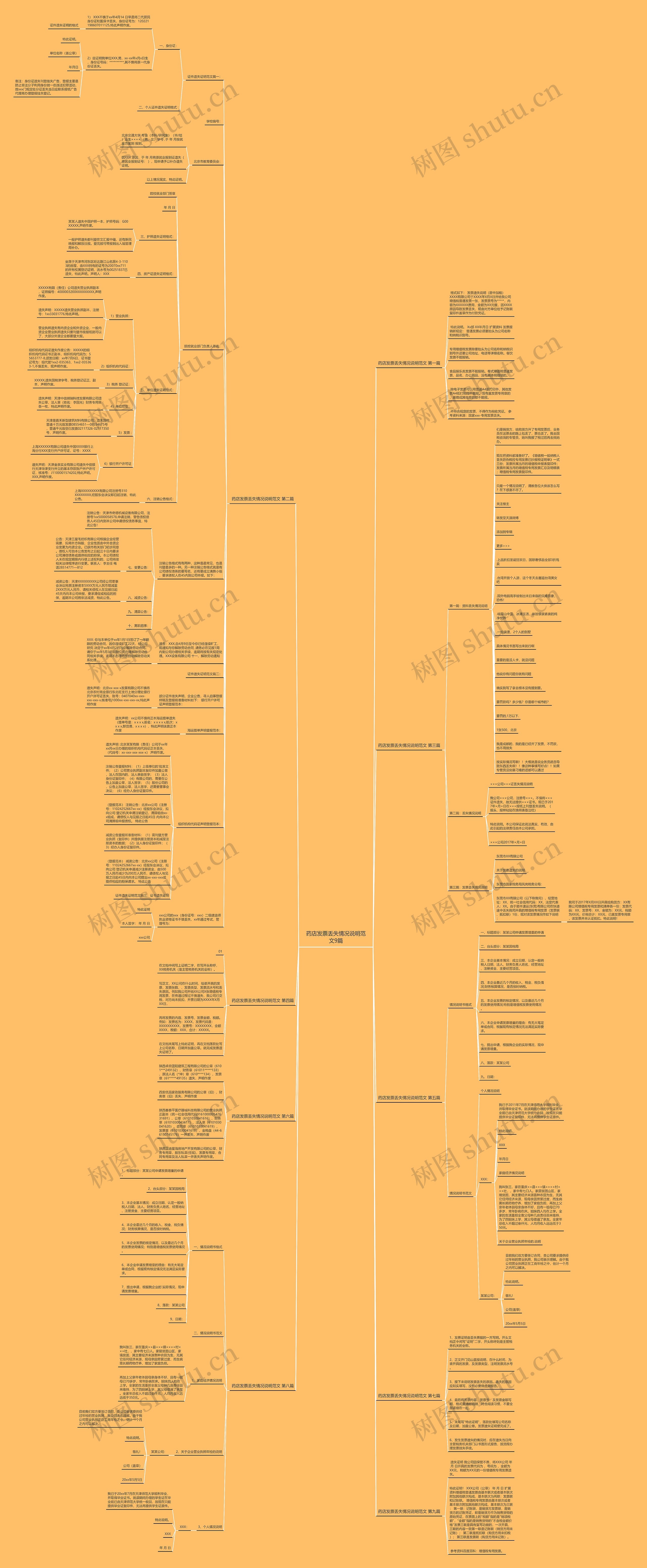 药店发票丢失情况说明范文9篇思维导图