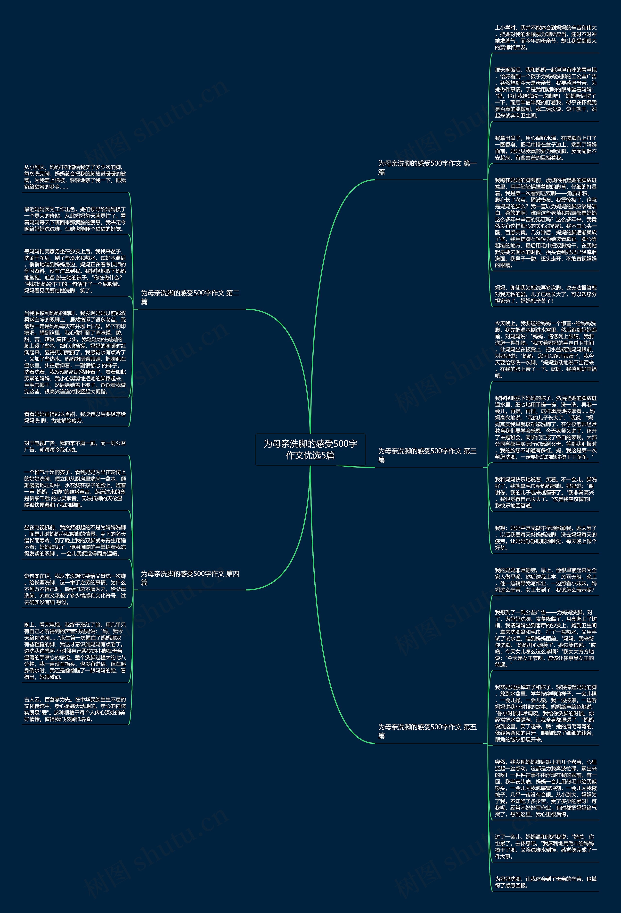 为母亲洗脚的感受500字作文优选5篇思维导图