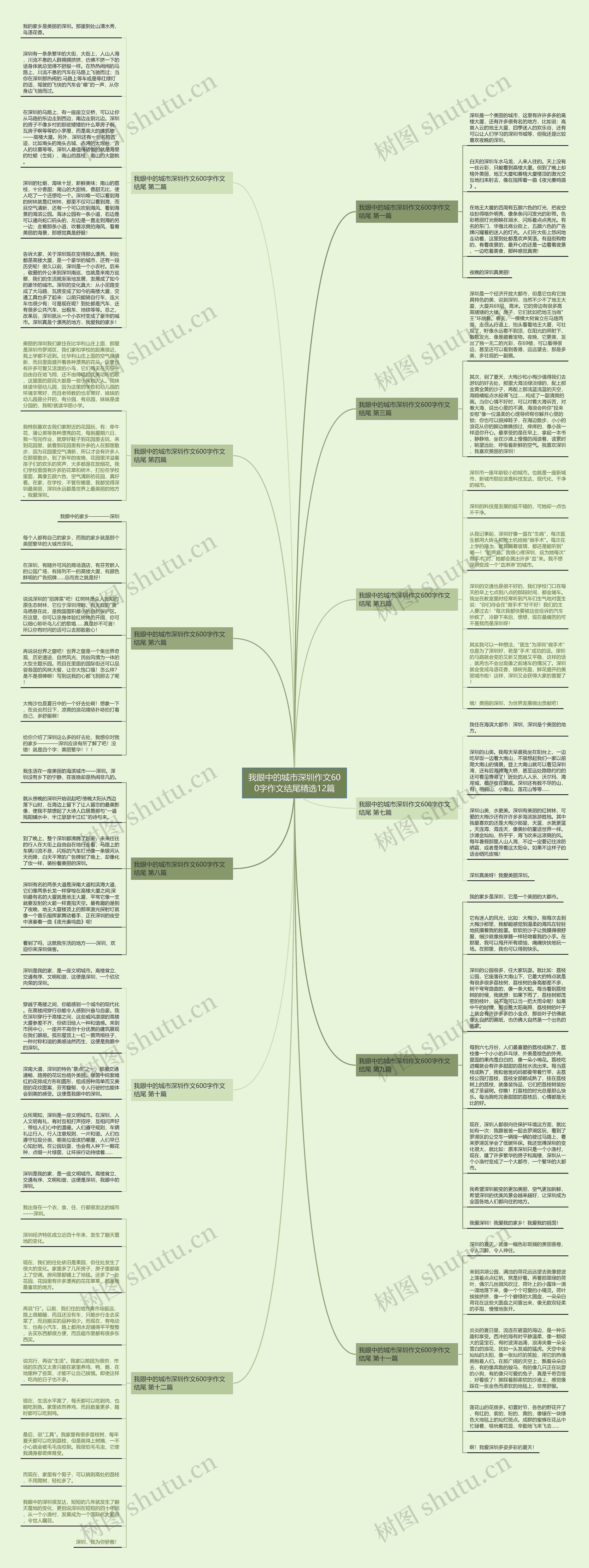 我眼中的城市深圳作文600字作文结尾精选12篇思维导图