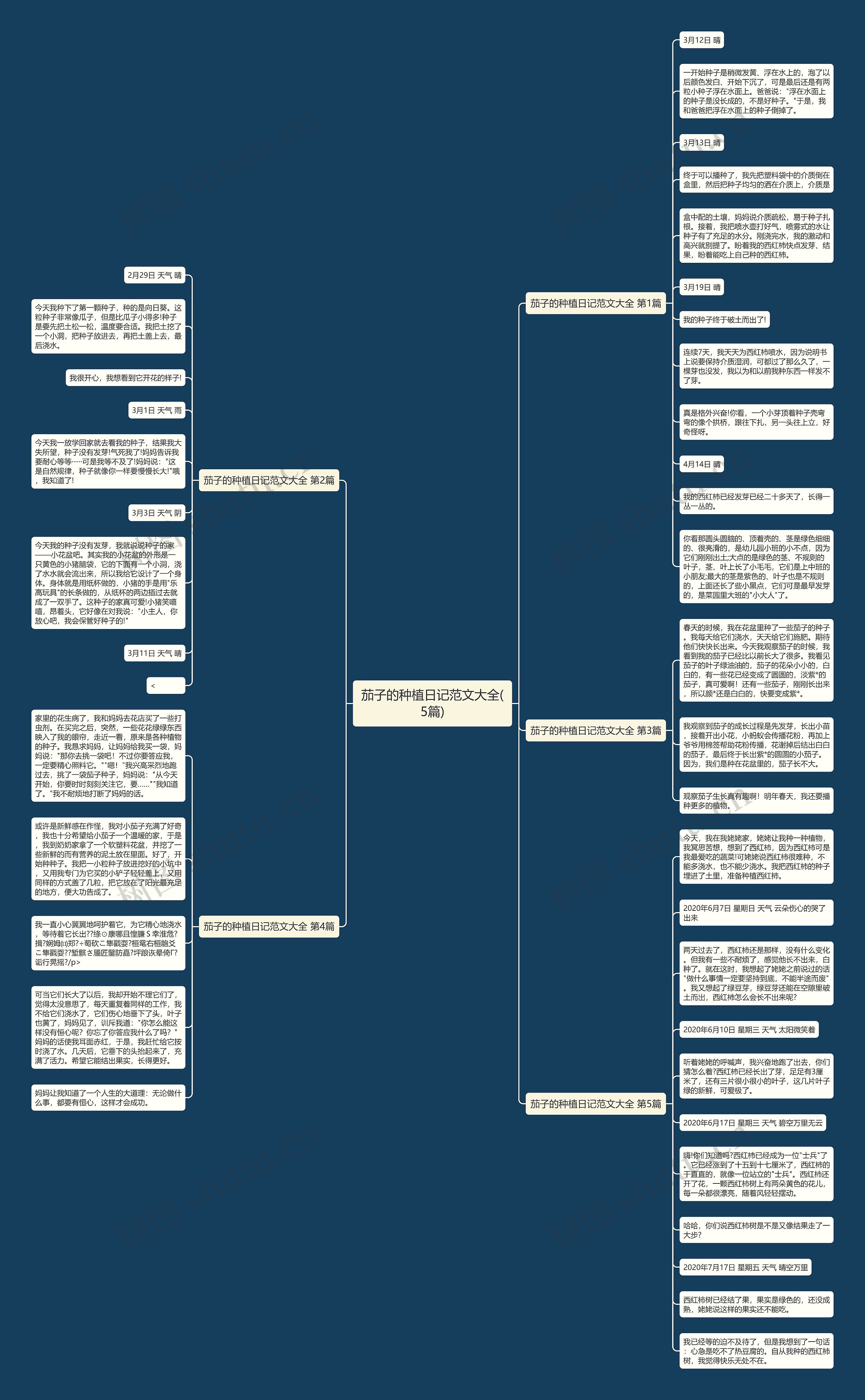 茄子的种植日记范文大全(5篇)思维导图