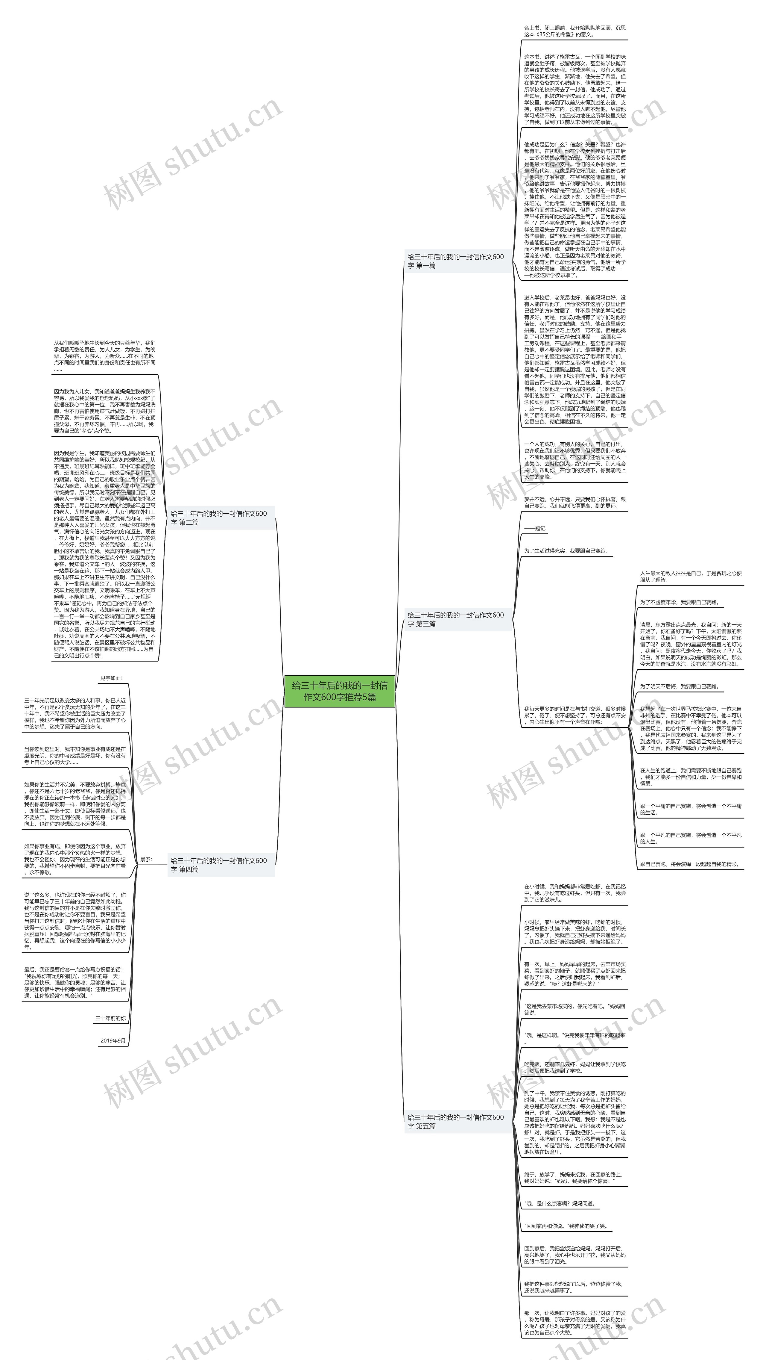 给三十年后的我的一封信作文600字推荐5篇思维导图