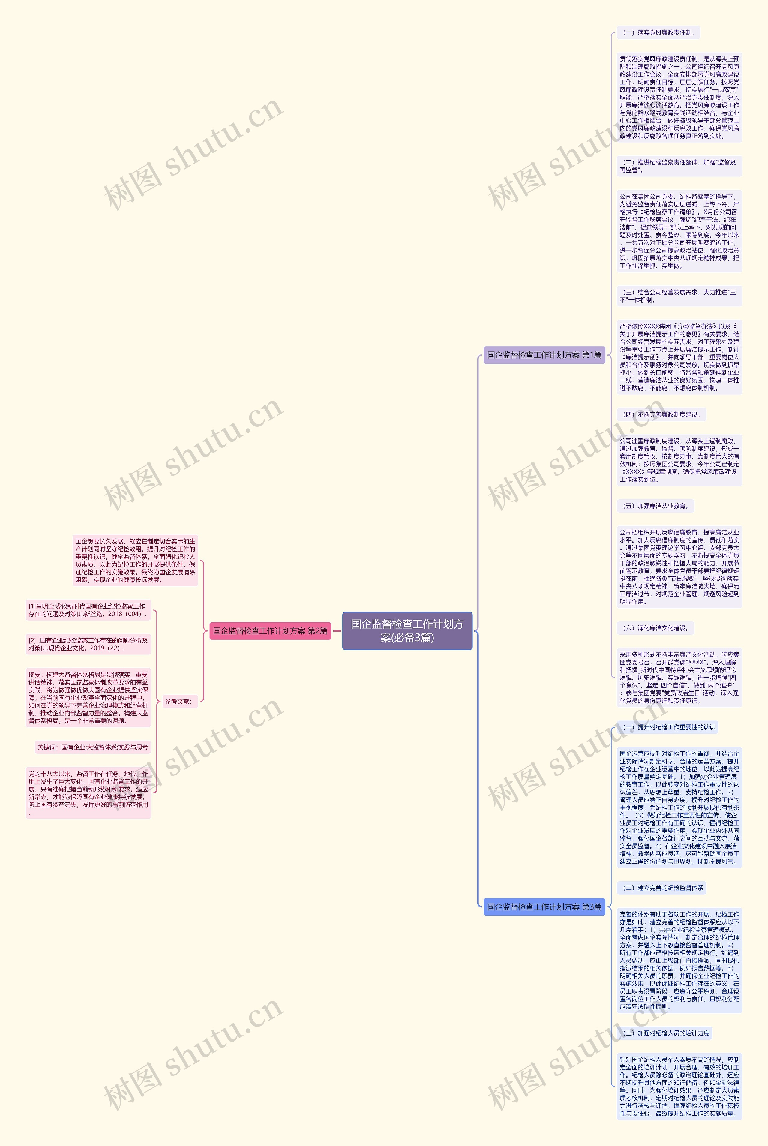 国企监督检查工作计划方案(必备3篇)思维导图
