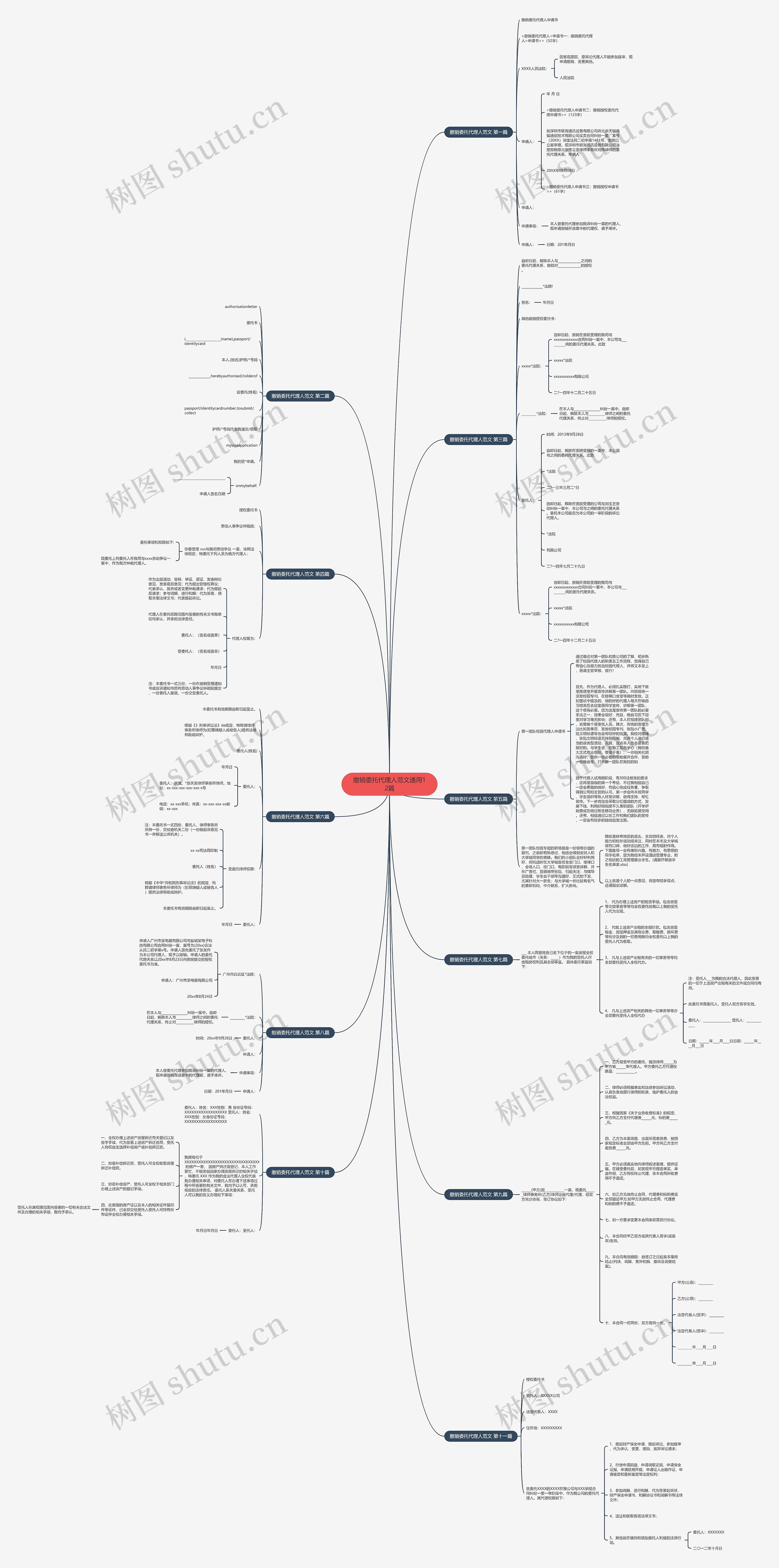 撤销委托代理人范文通用12篇思维导图