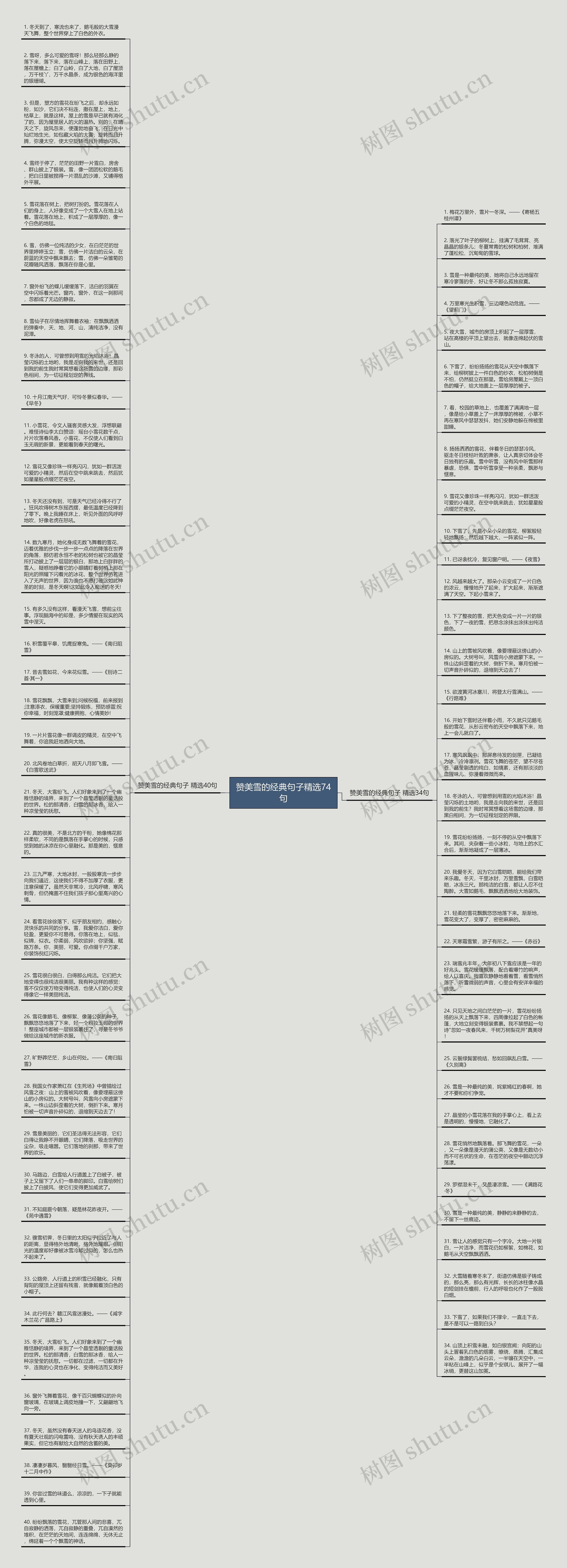 赞美雪的经典句子精选74句思维导图