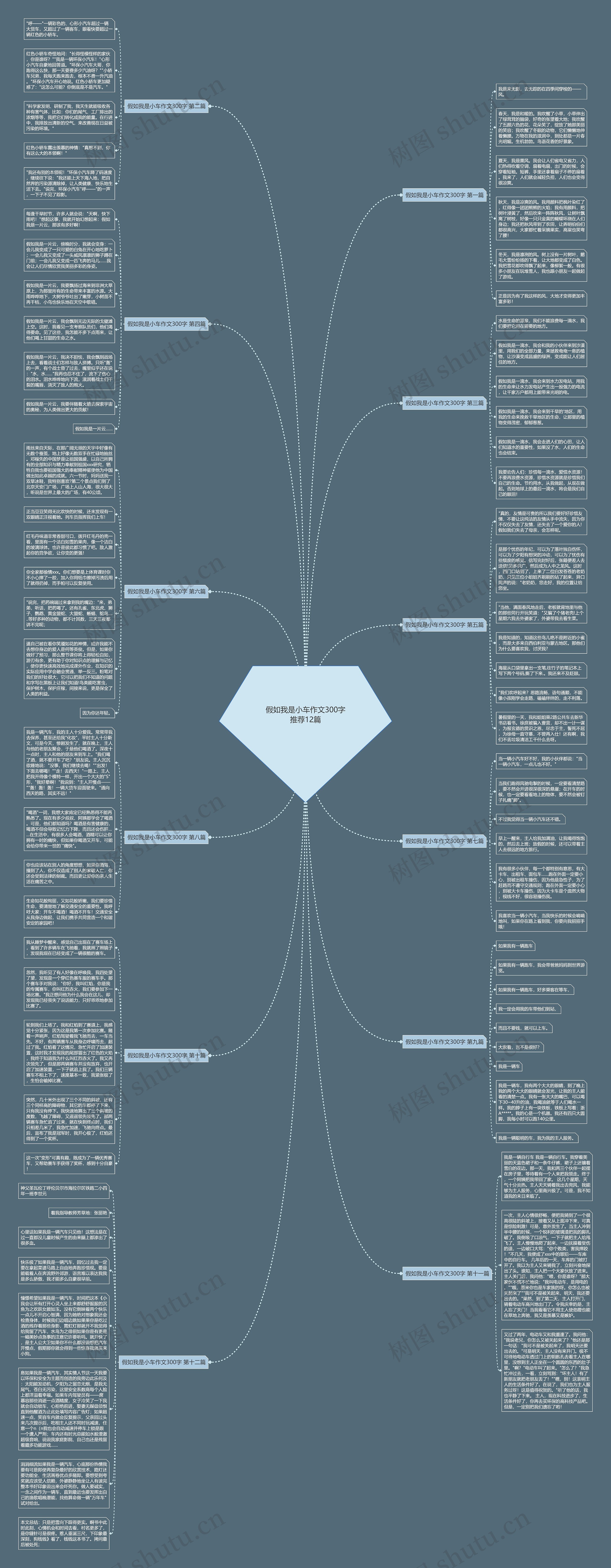 假如我是小车作文300字推荐12篇思维导图