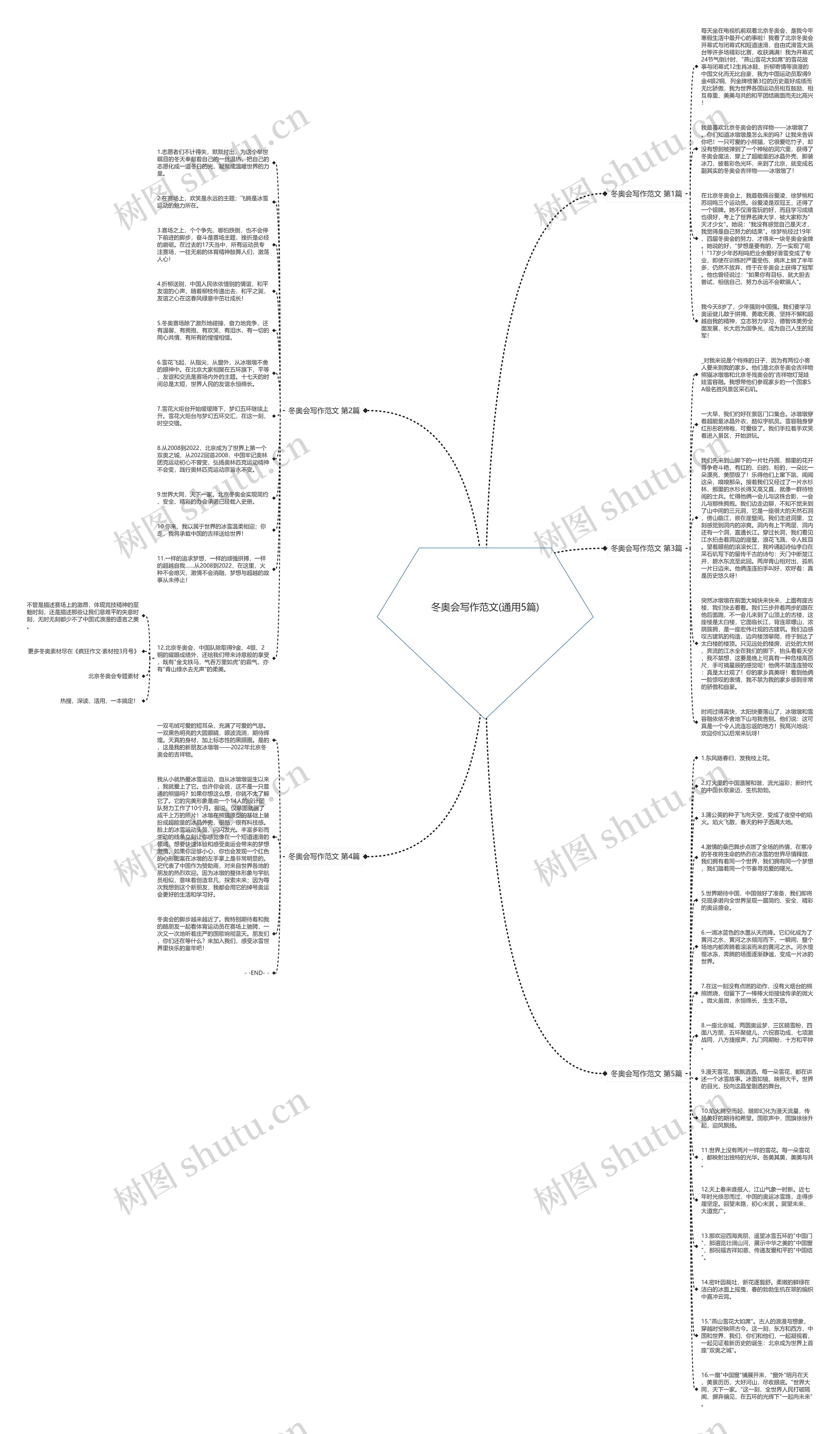 冬奥会写作范文(通用5篇)思维导图