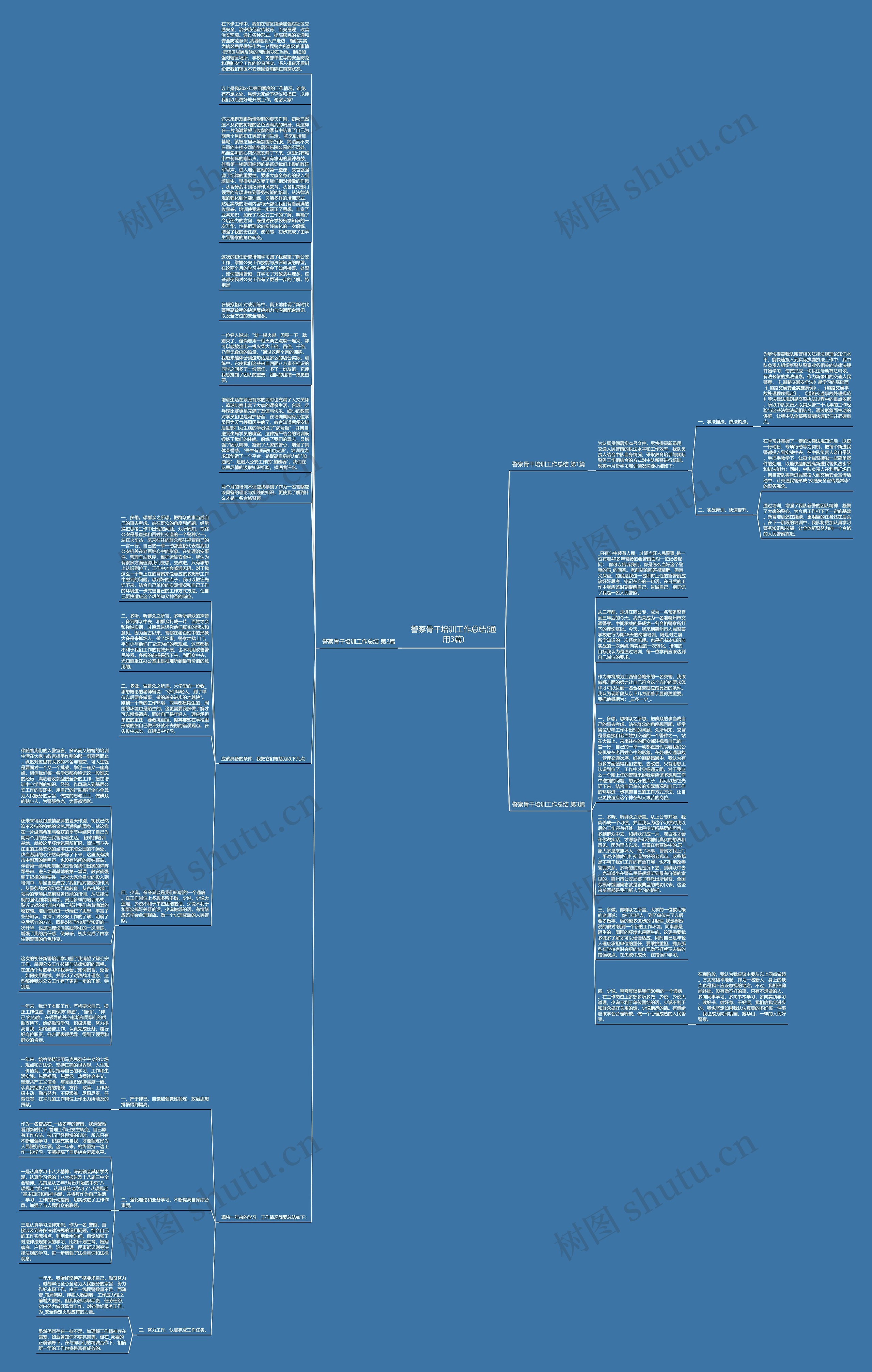 警察骨干培训工作总结(通用3篇)思维导图