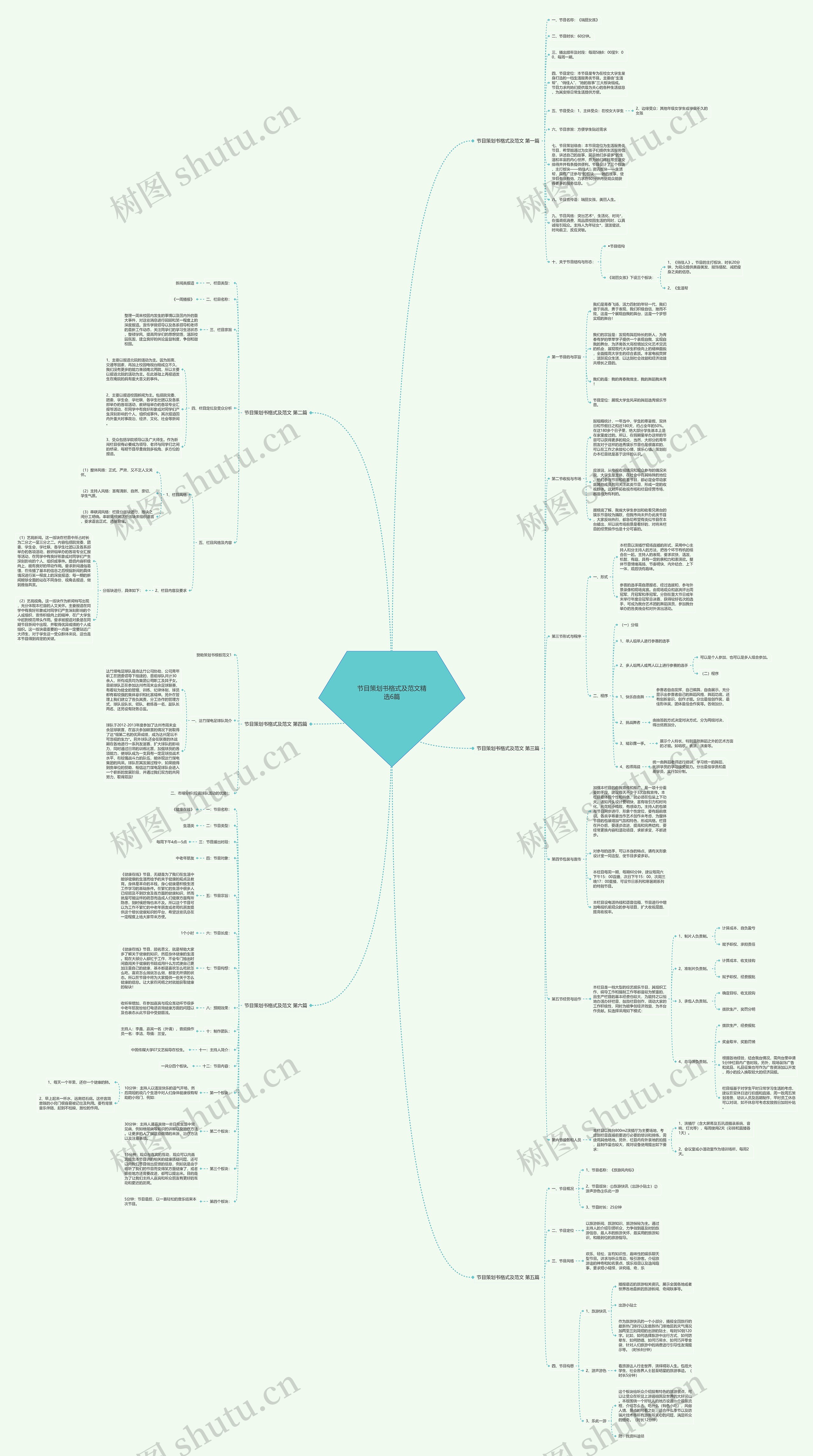 节目策划书格式及范文精选6篇思维导图