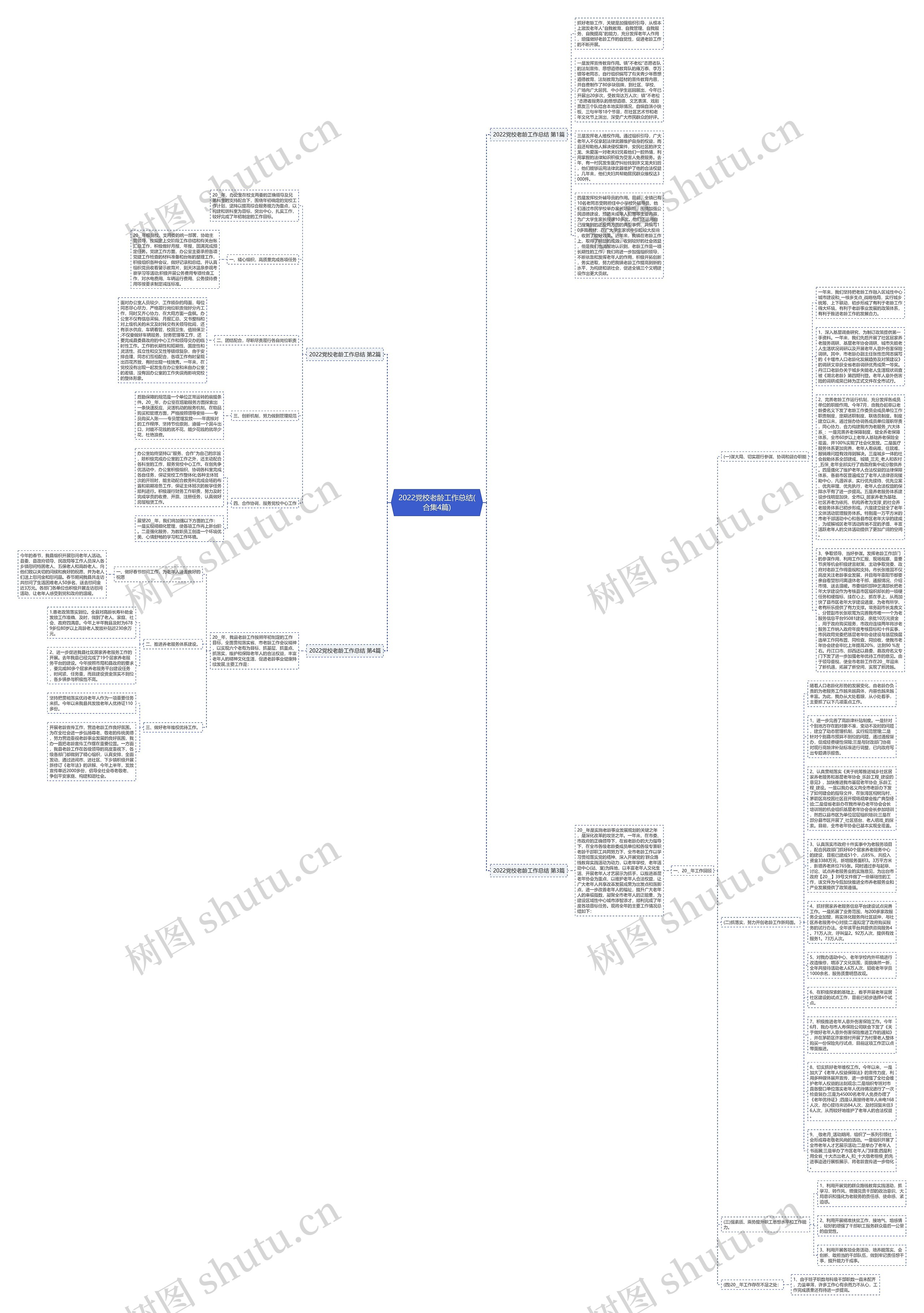 2022党校老龄工作总结(合集4篇)思维导图