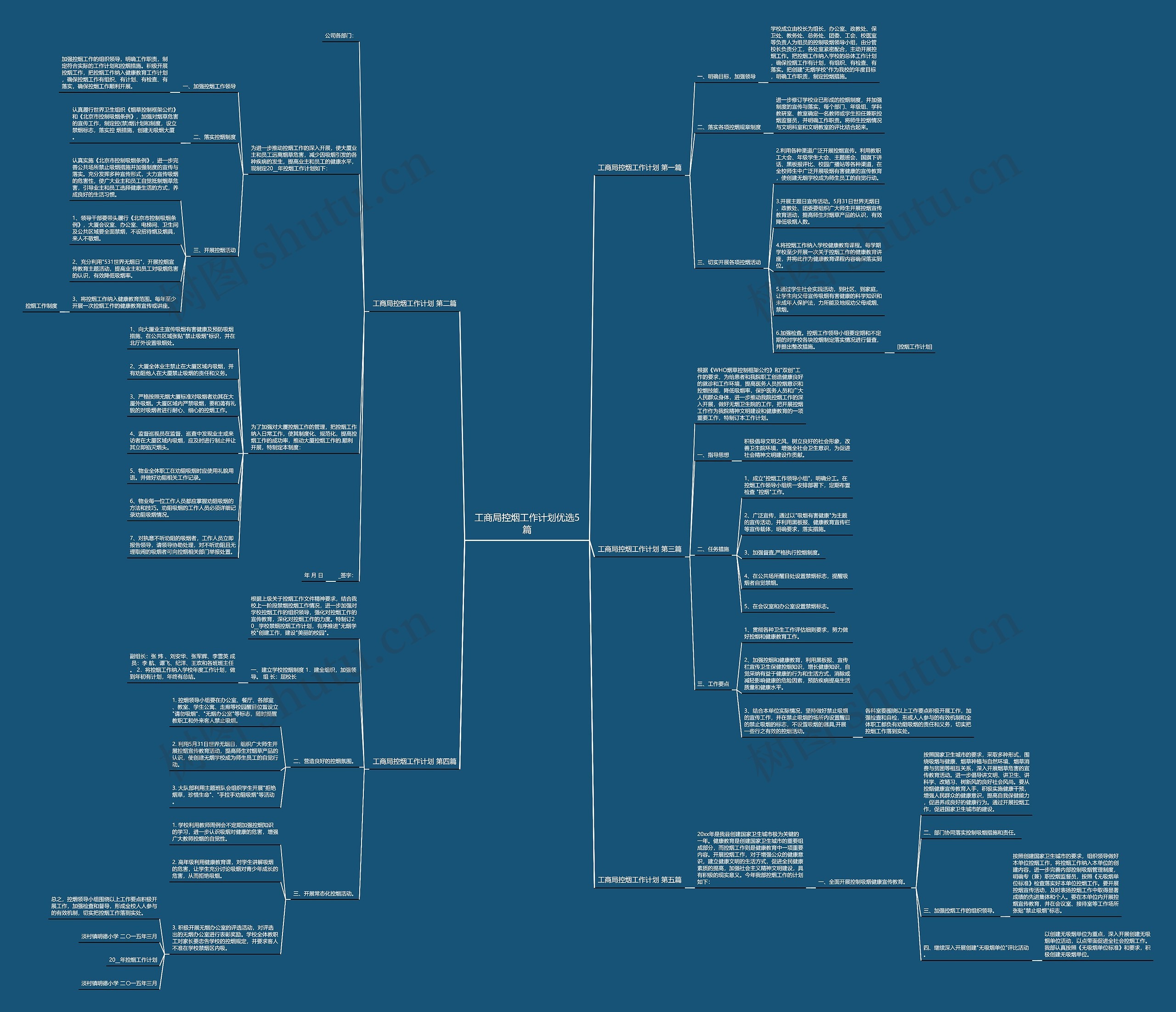 工商局控烟工作计划优选5篇思维导图