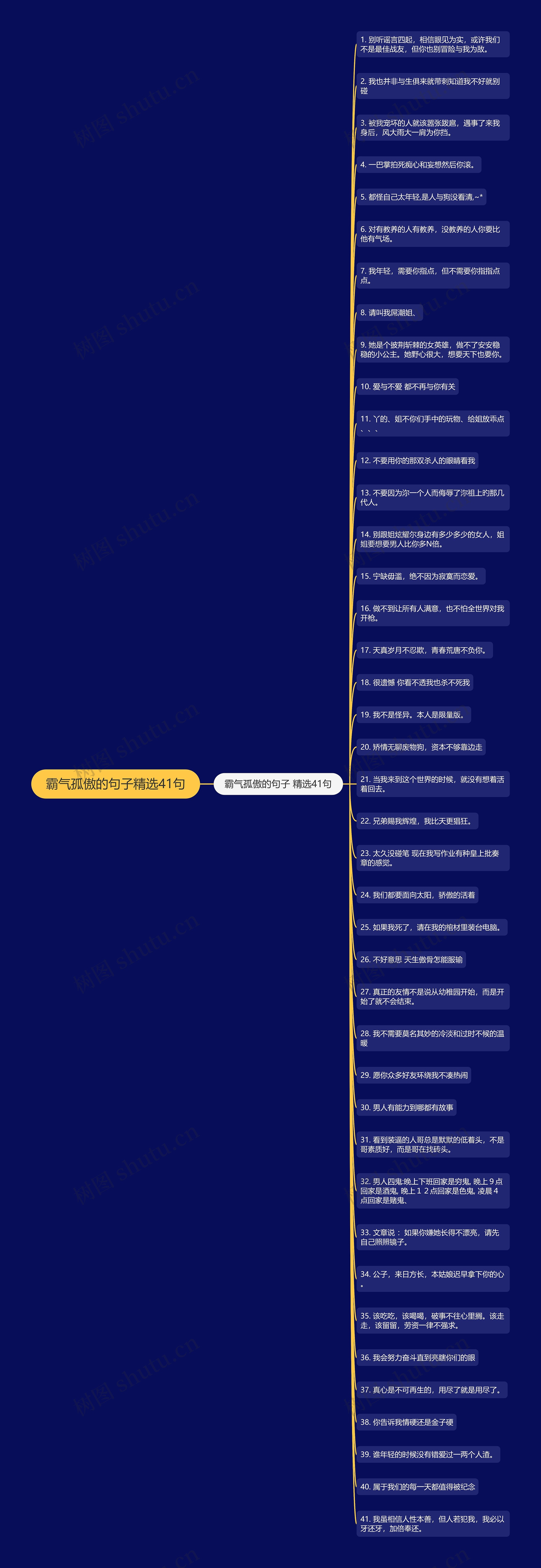 霸气孤傲的句子精选41句思维导图