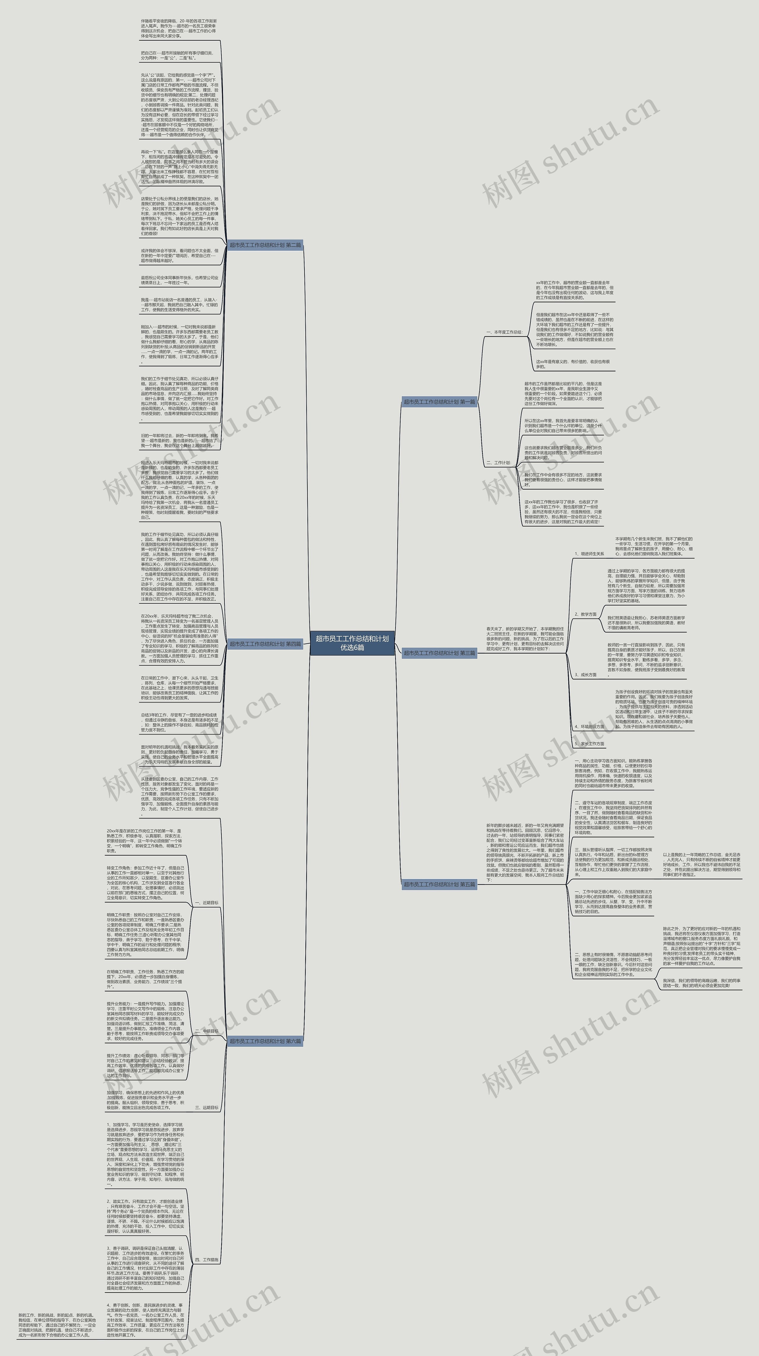 超市员工工作总结和计划优选6篇思维导图