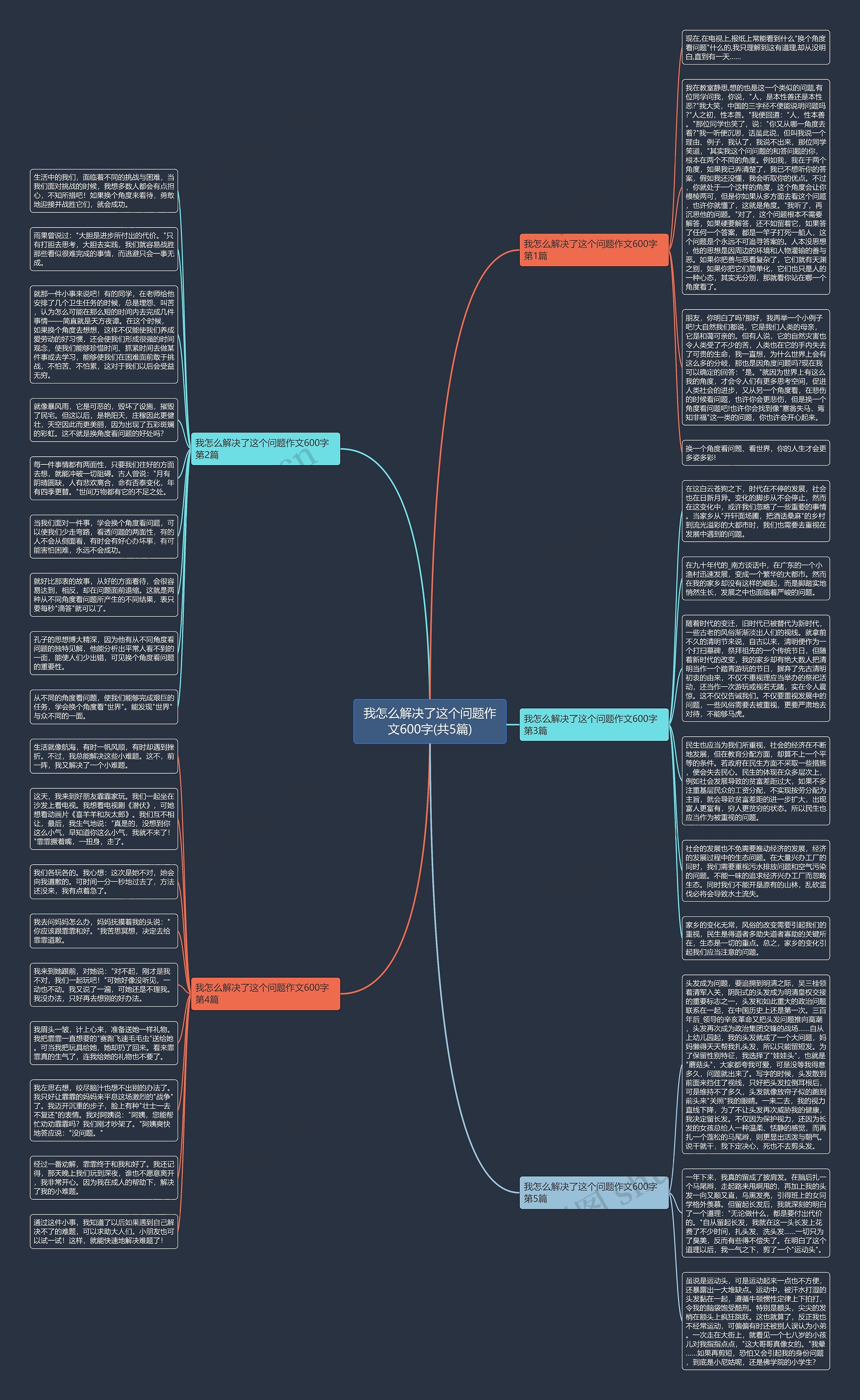 我怎么解决了这个问题作文600字(共5篇)思维导图
