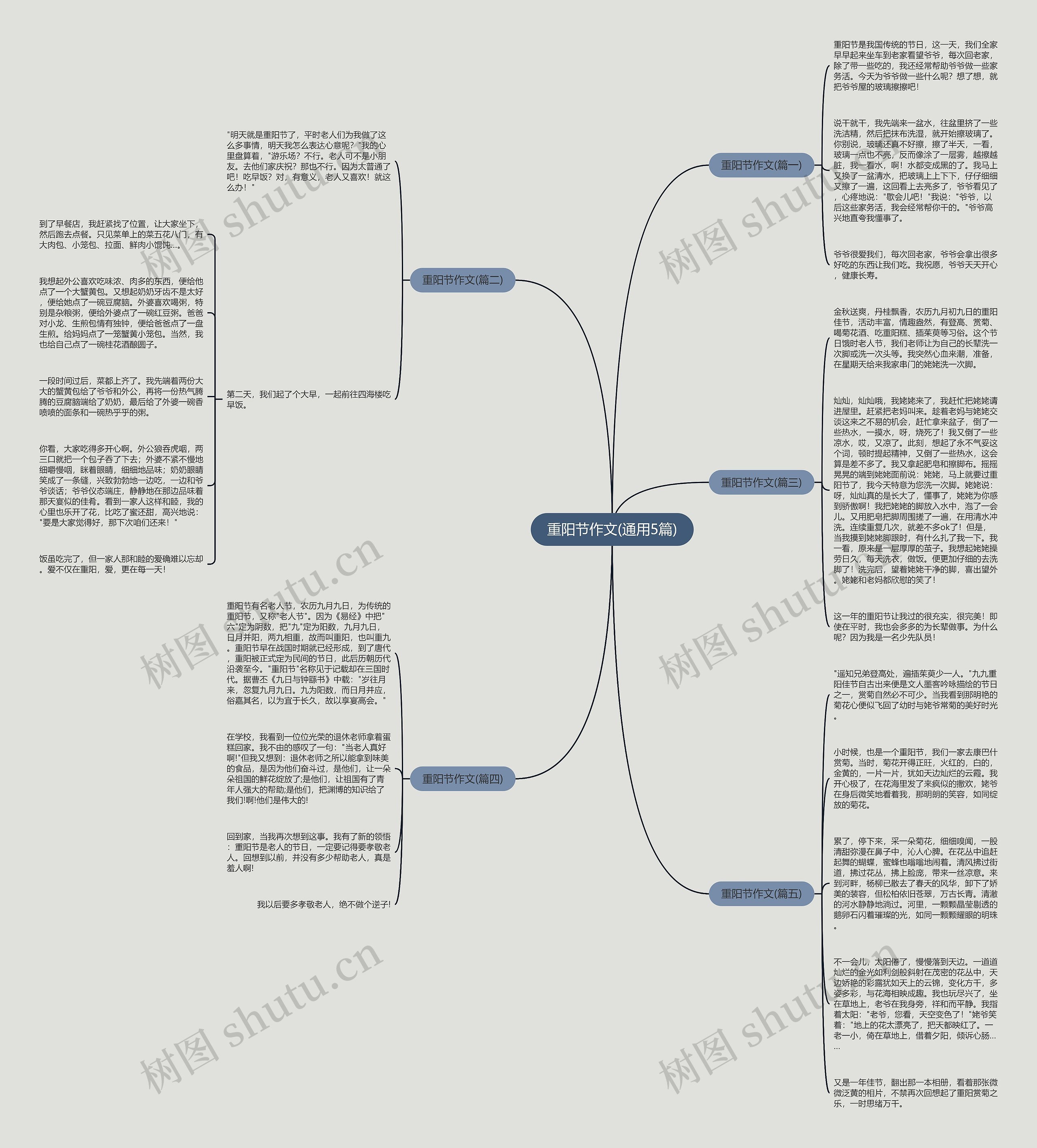重阳节作文(通用5篇)思维导图