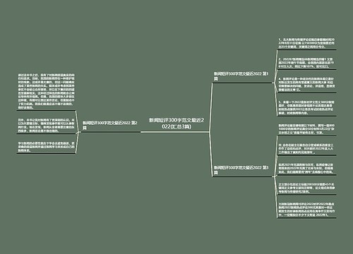新闻短评300字范文最近2022(汇总3篇)