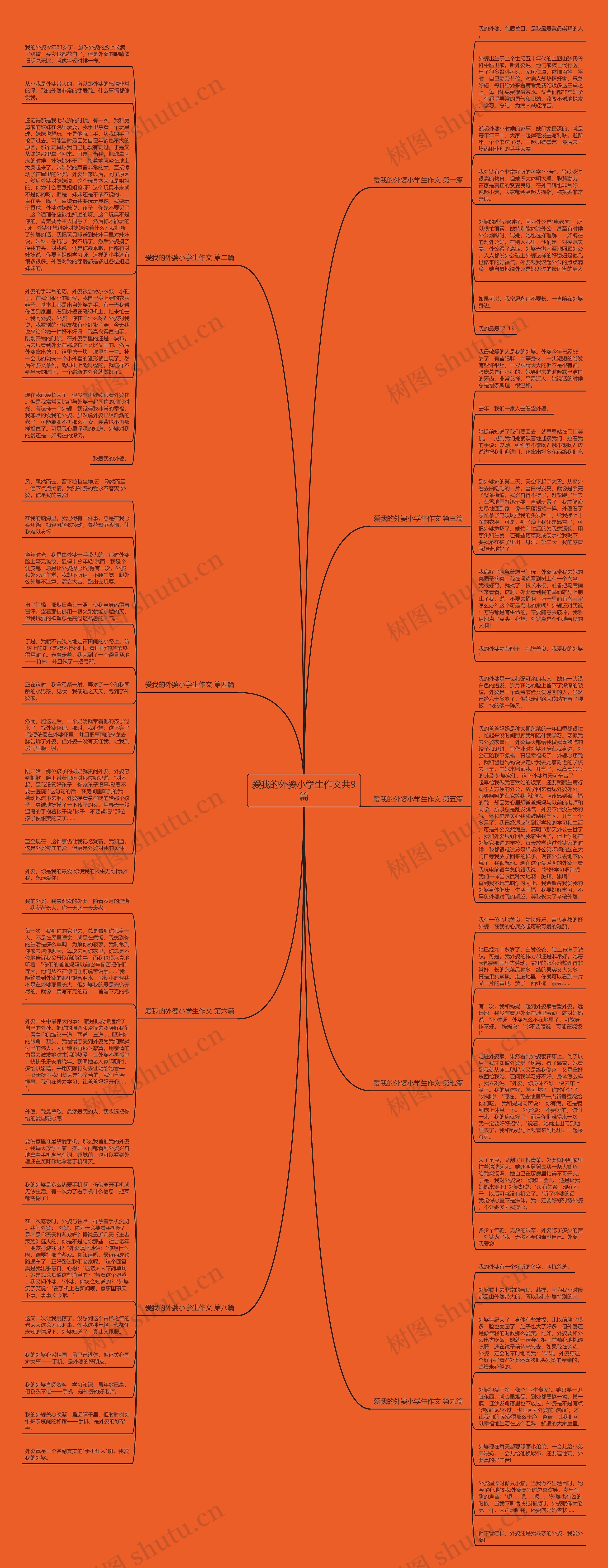 爱我的外婆小学生作文共9篇思维导图