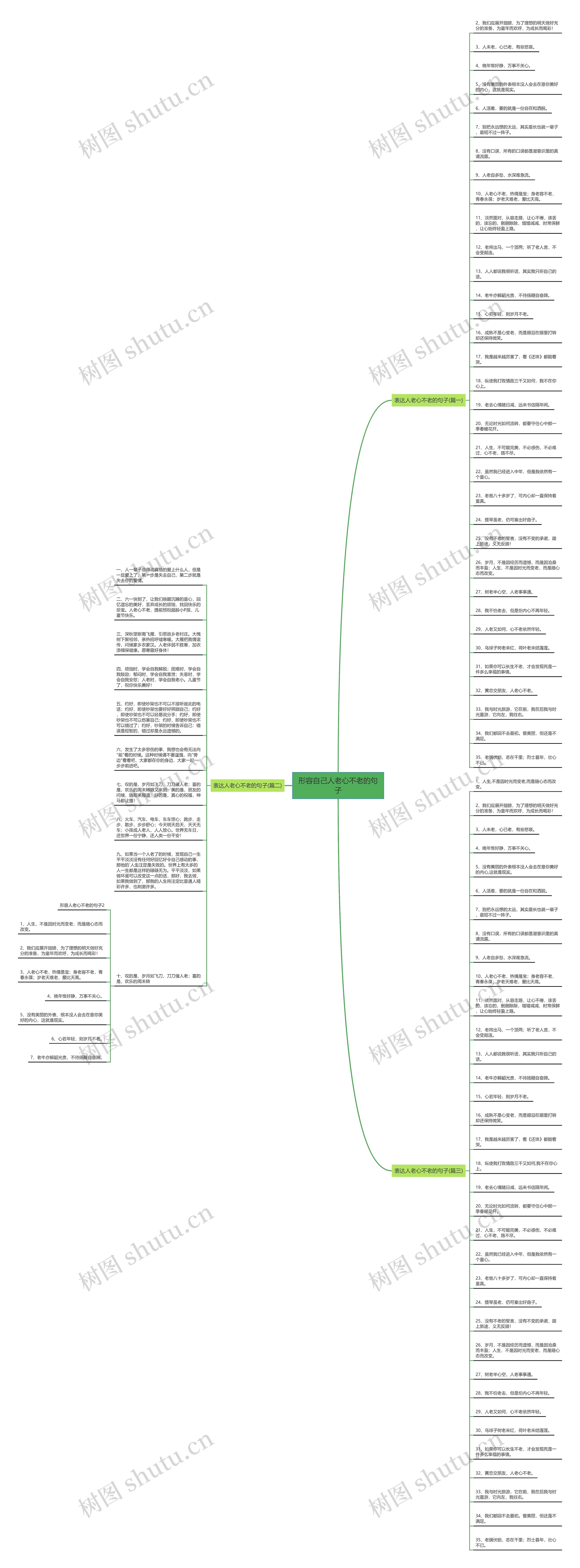 形容自己人老心不老的句子思维导图