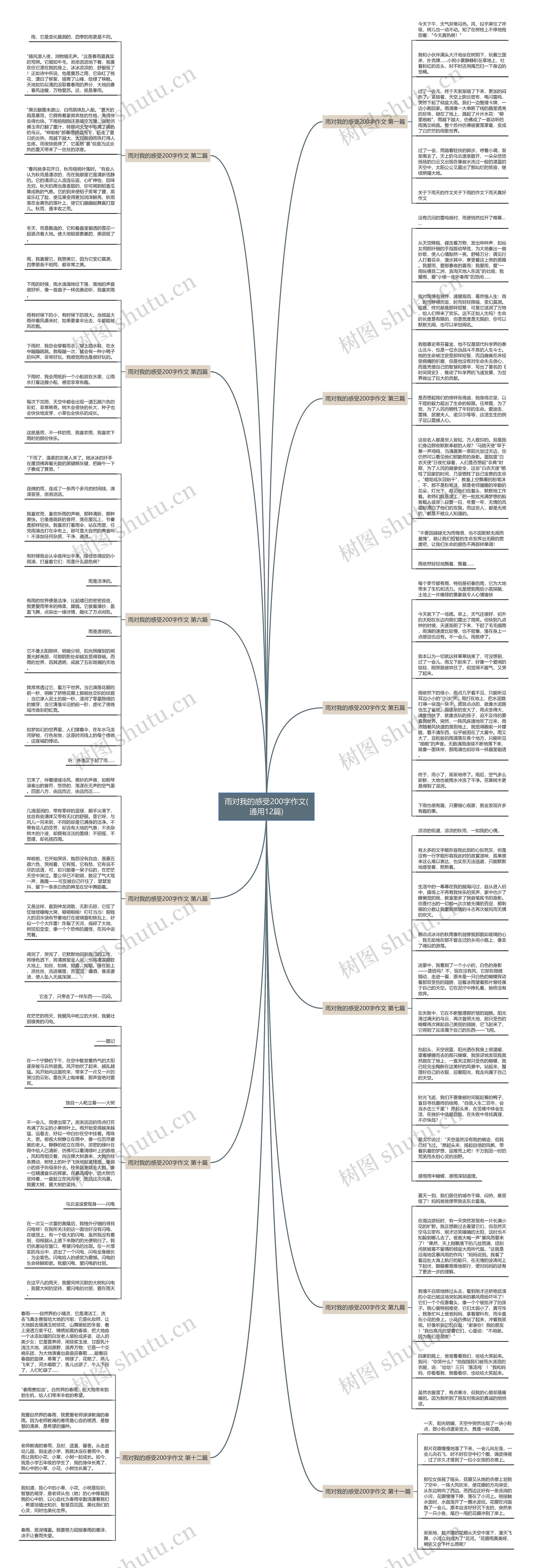 雨对我的感受200字作文(通用12篇)思维导图