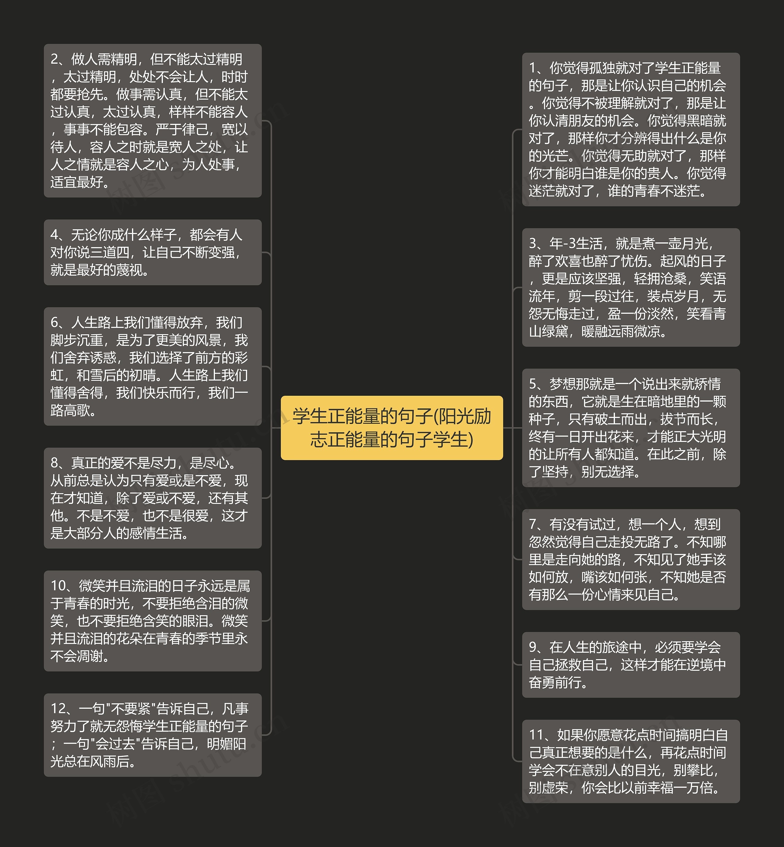 学生正能量的句子(阳光励志正能量的句子学生)思维导图