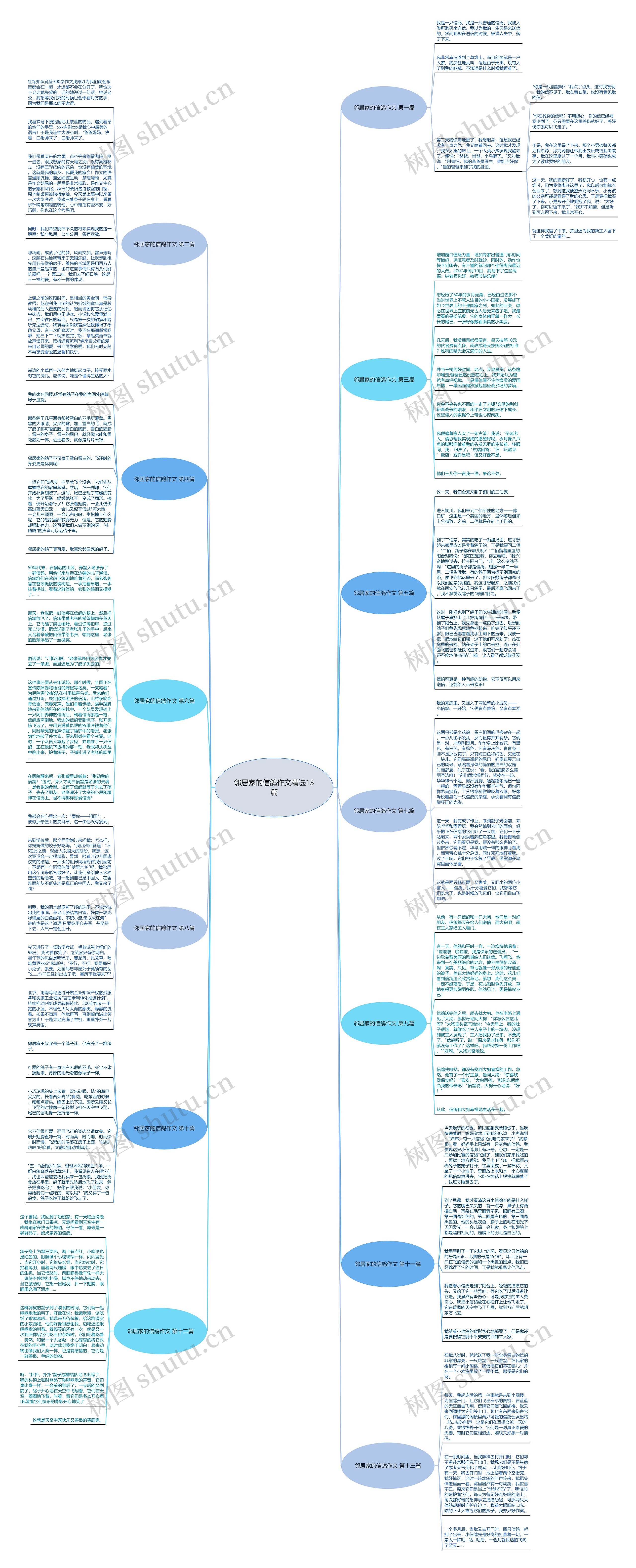 邻居家的信鸽作文精选13篇思维导图