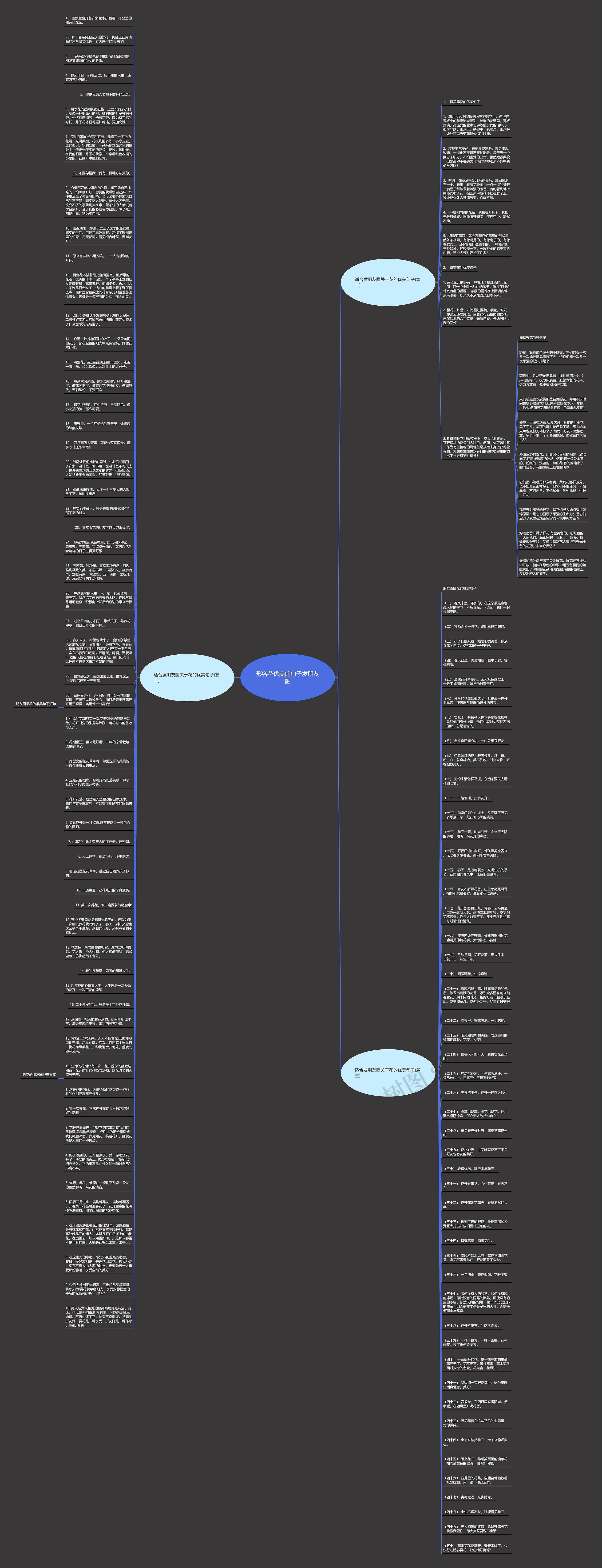 形容花优美的句子发朋友圈思维导图