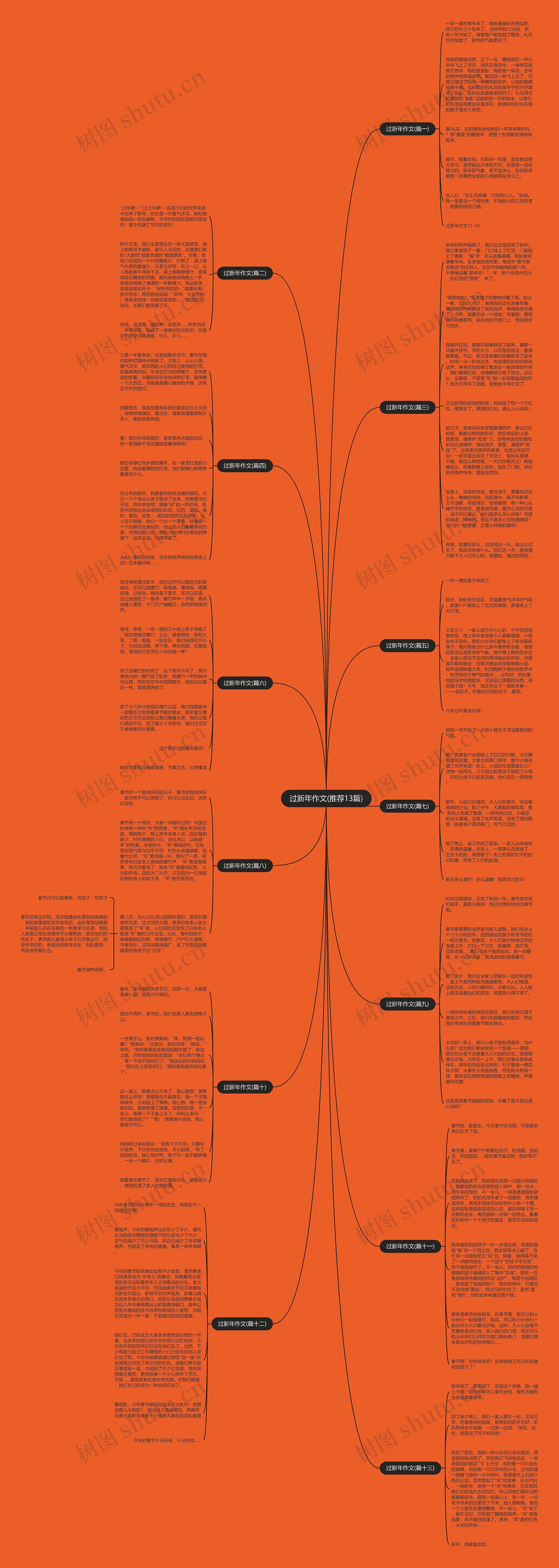 过新年作文(推荐13篇)思维导图