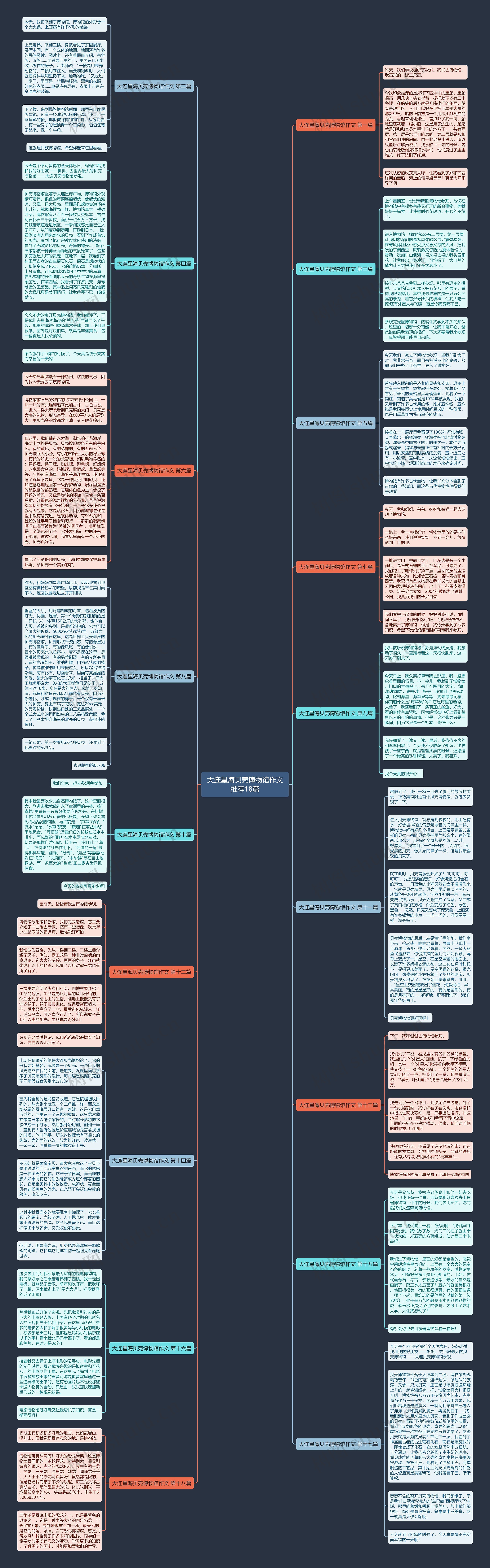大连星海贝壳博物馆作文推荐18篇思维导图