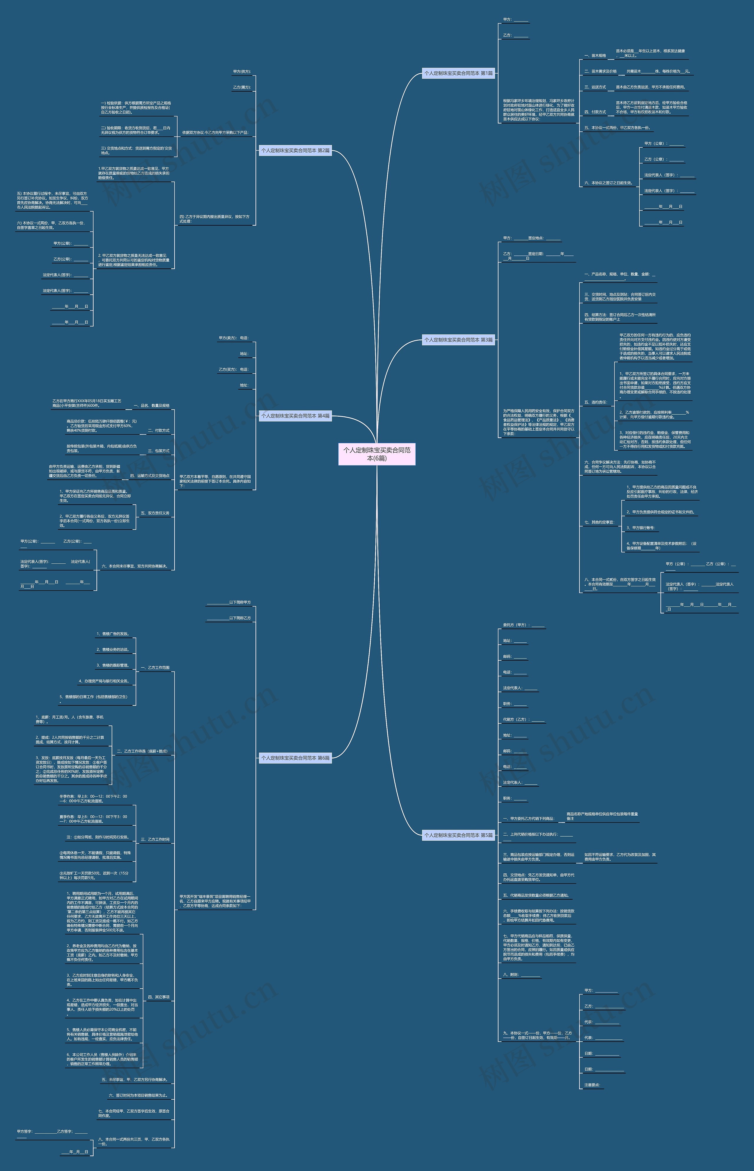 个人定制珠宝买卖合同范本(6篇)思维导图