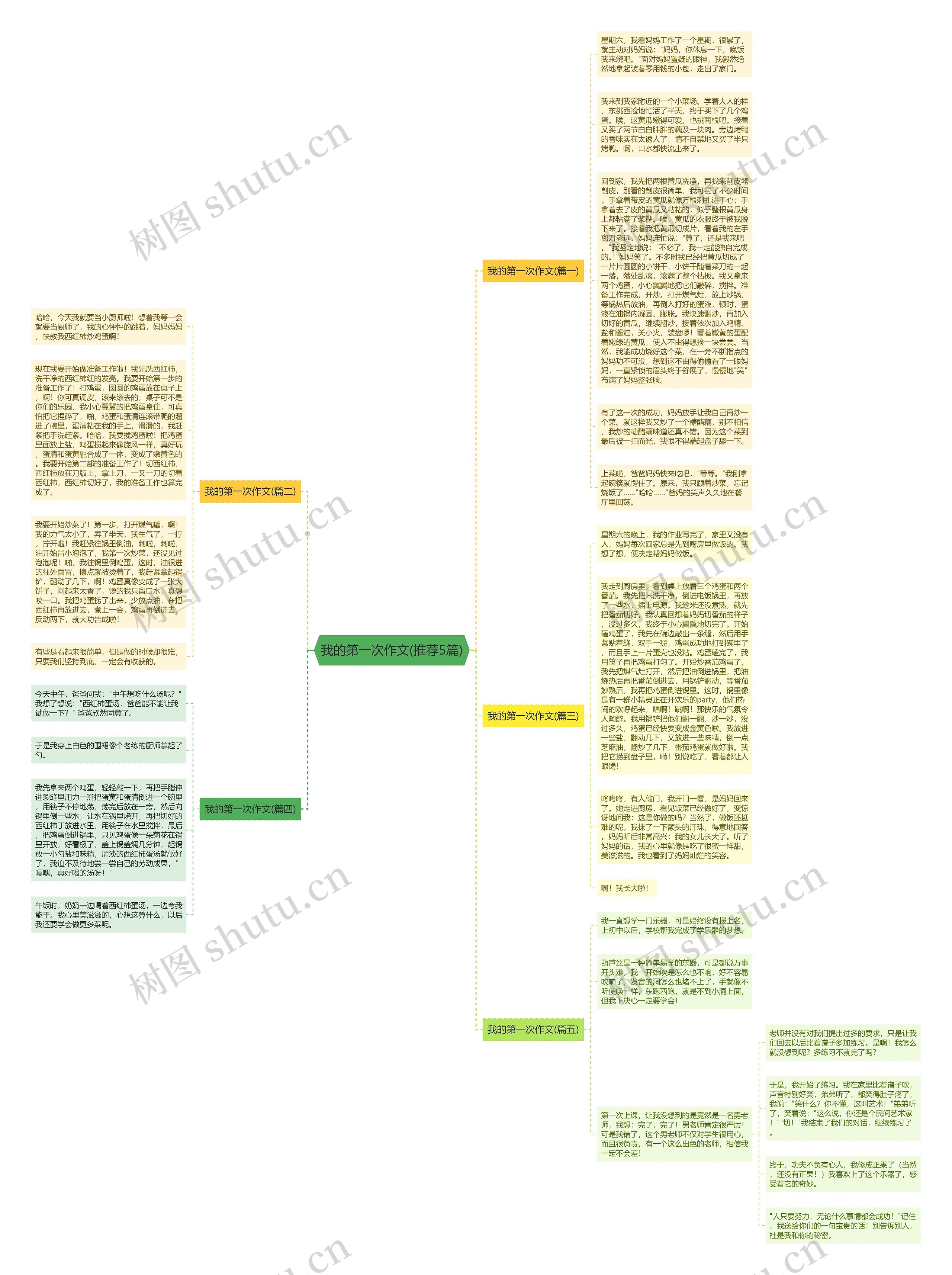 我的第一次作文(推荐5篇)思维导图