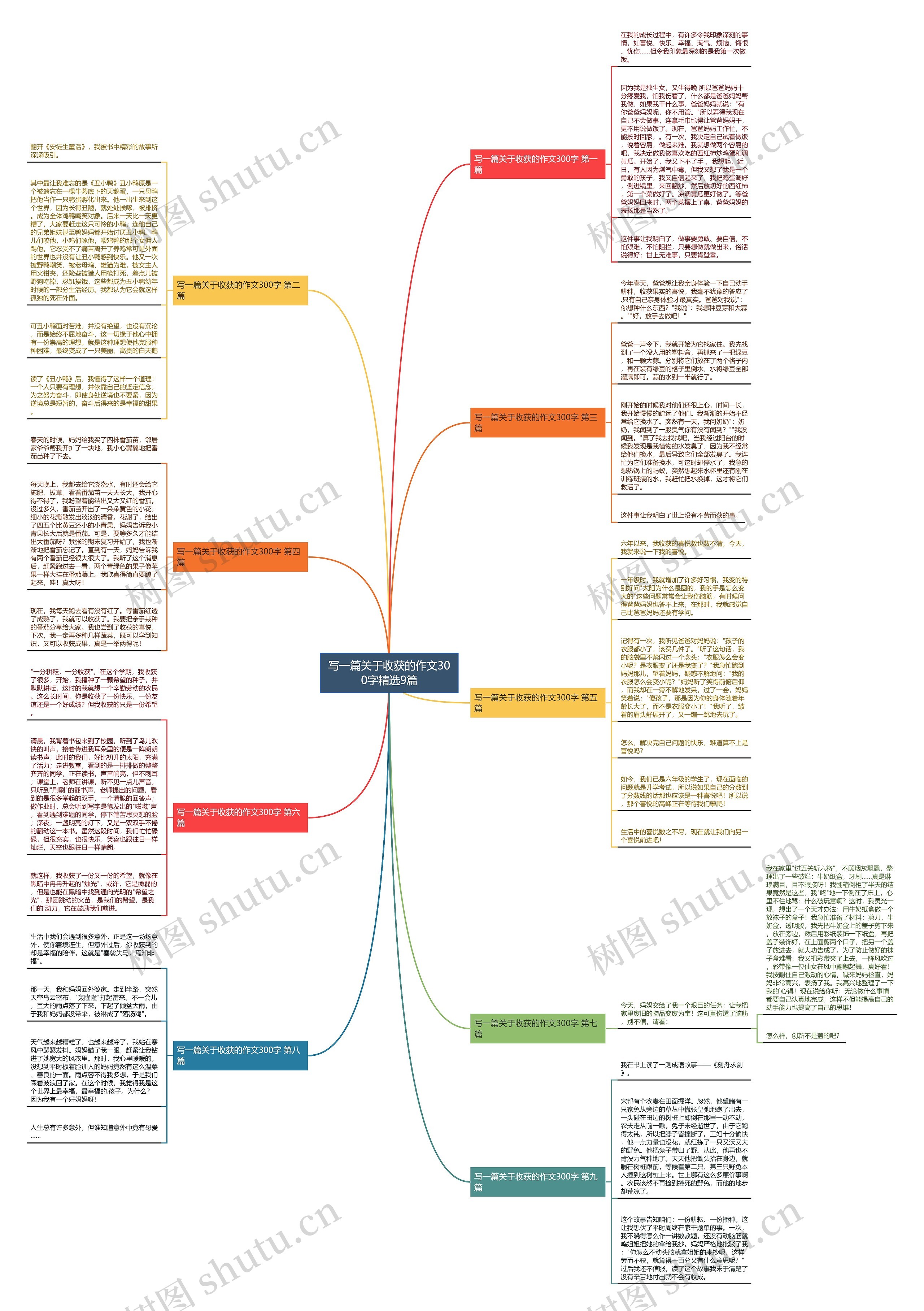 写一篇关于收获的作文300字精选9篇思维导图
