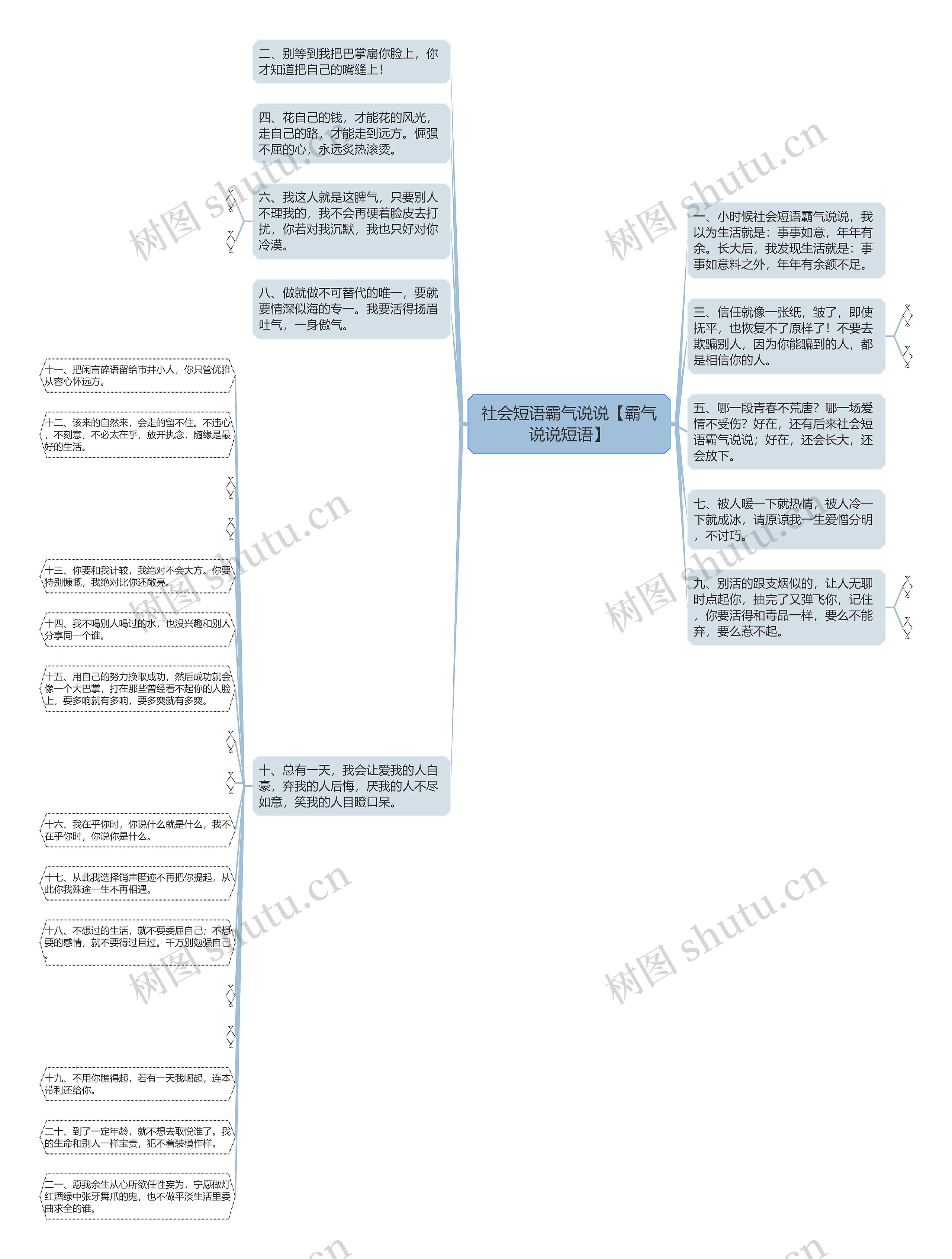 社会短语霸气说说【霸气说说短语】思维导图