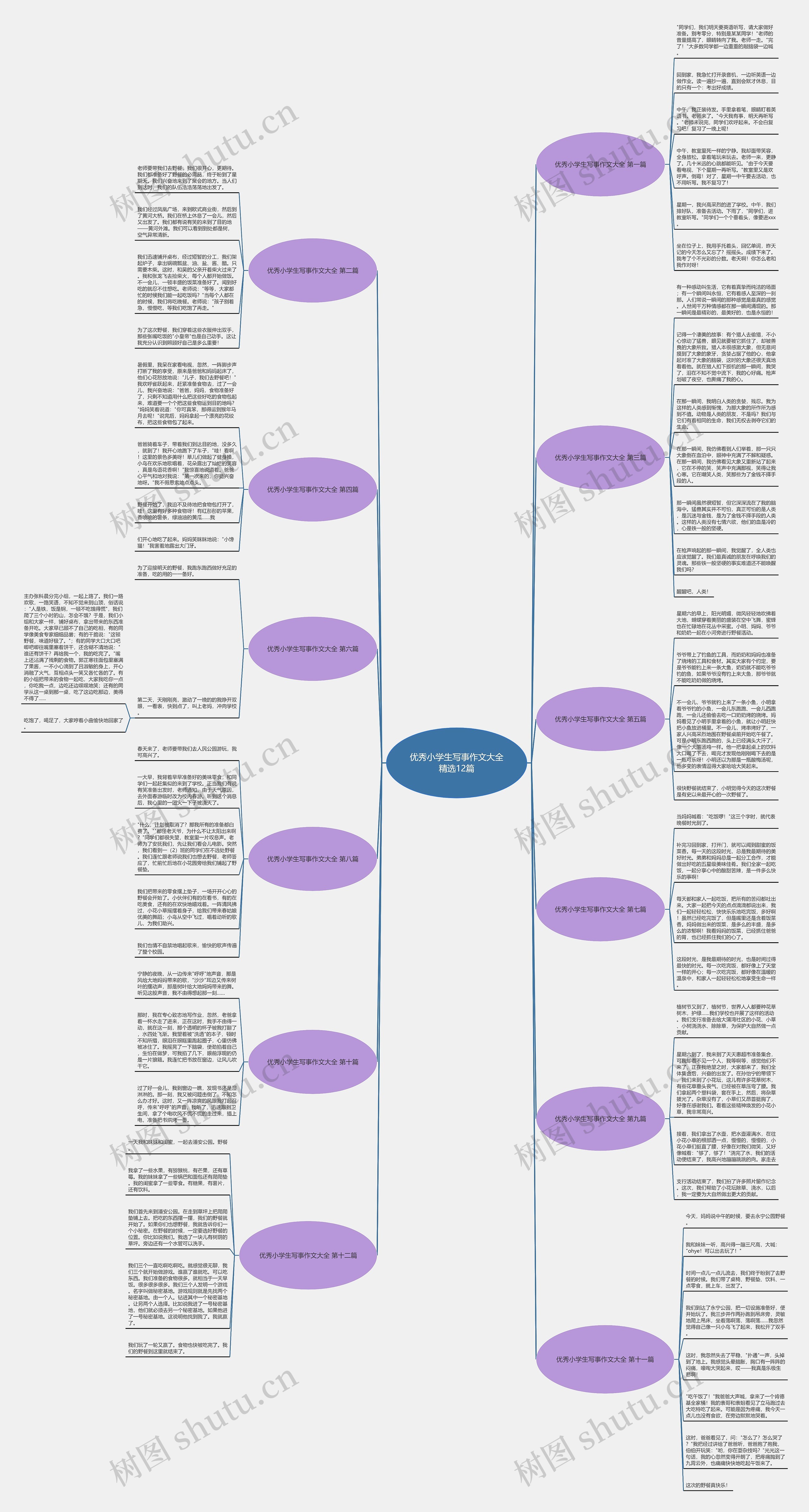 优秀小学生写事作文大全精选12篇思维导图