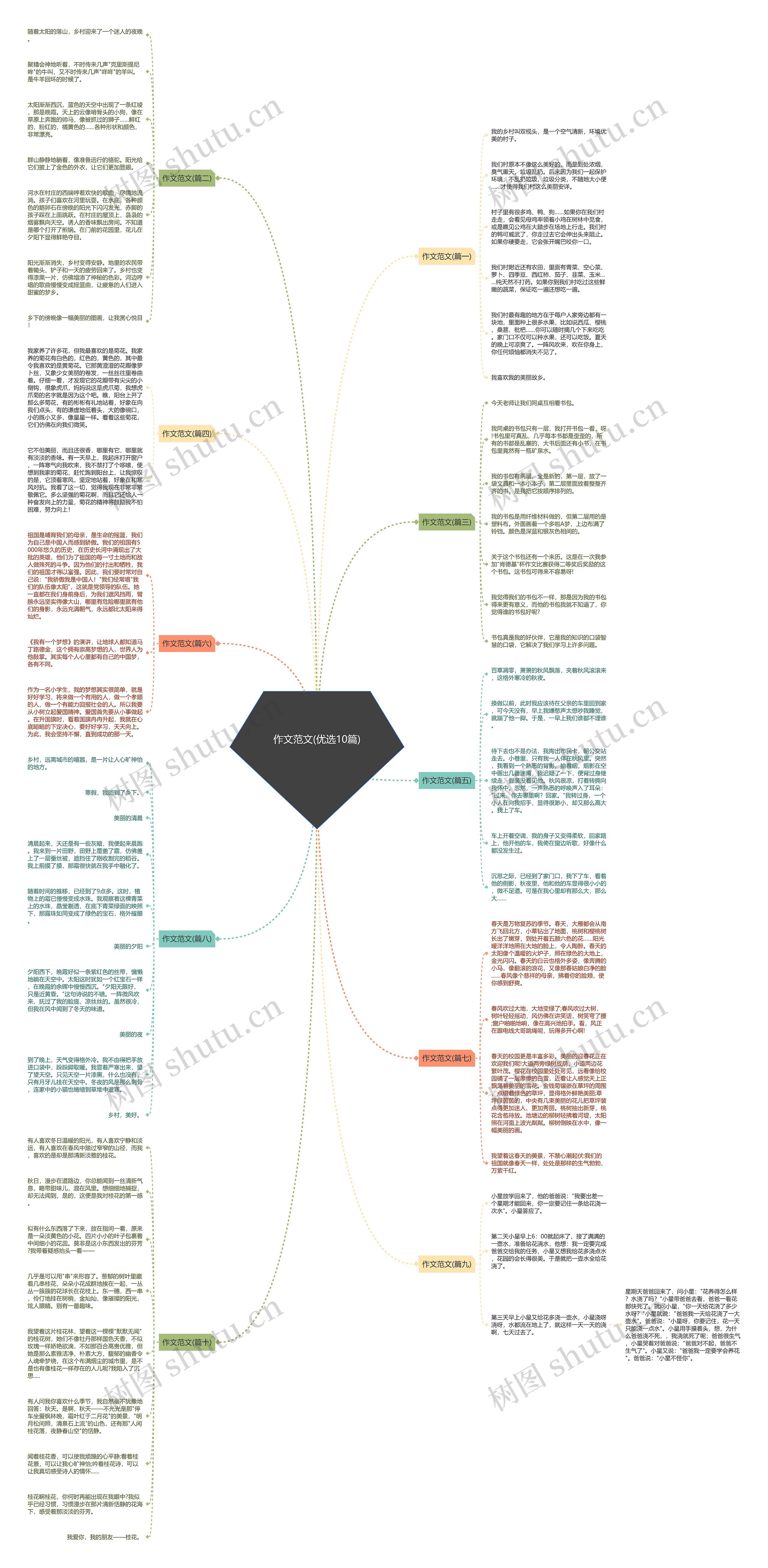 作文范文(优选10篇)思维导图