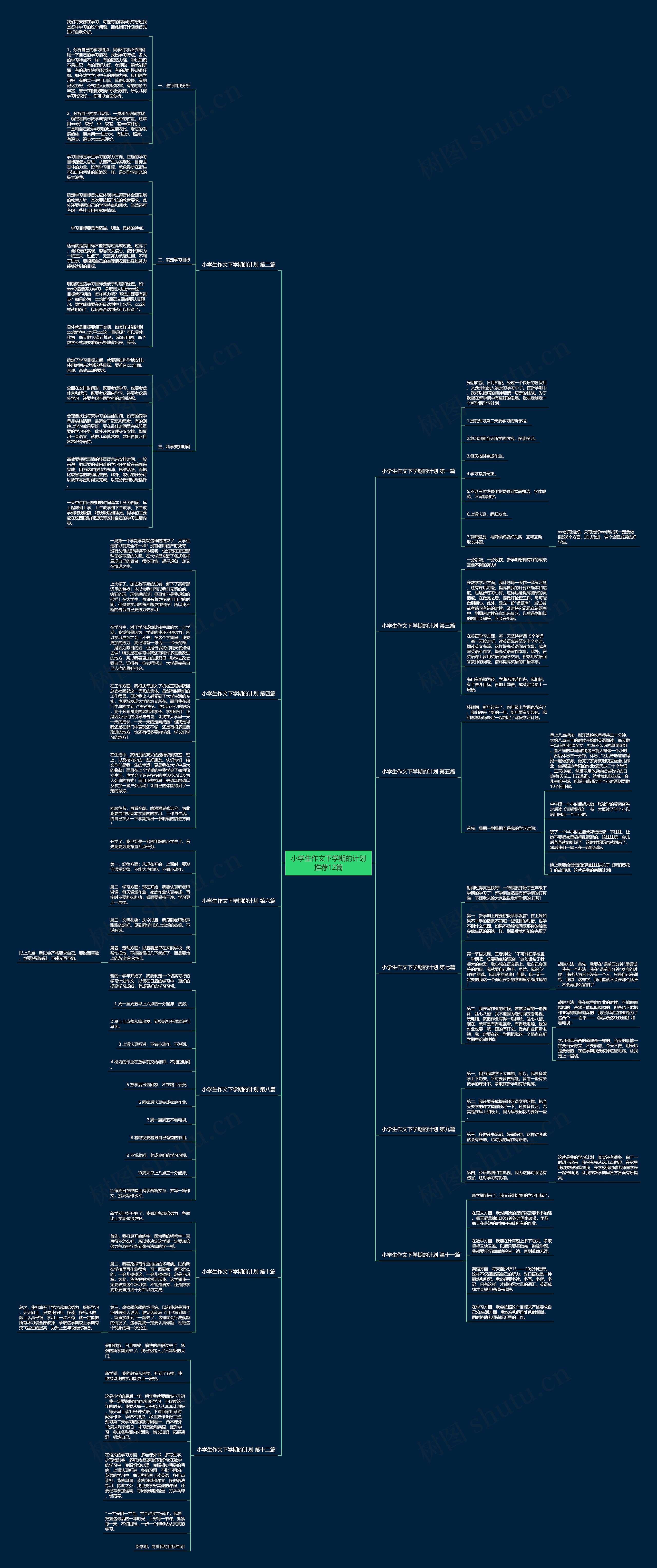 小学生作文下学期的计划推荐12篇思维导图