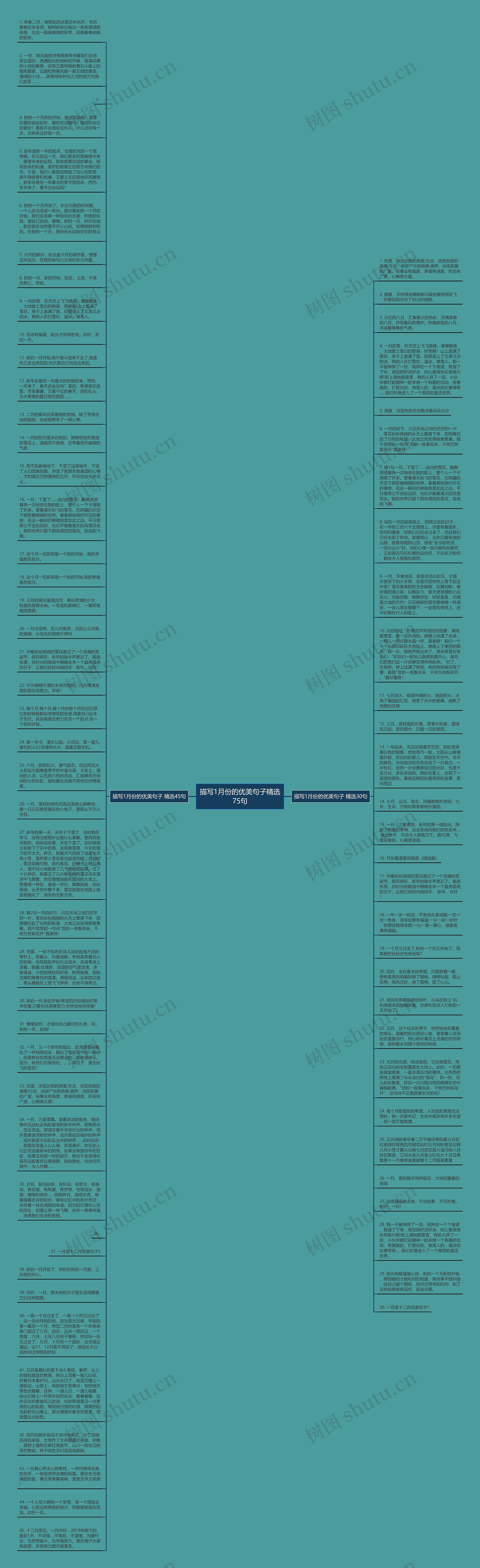 描写1月份的优美句子精选75句思维导图