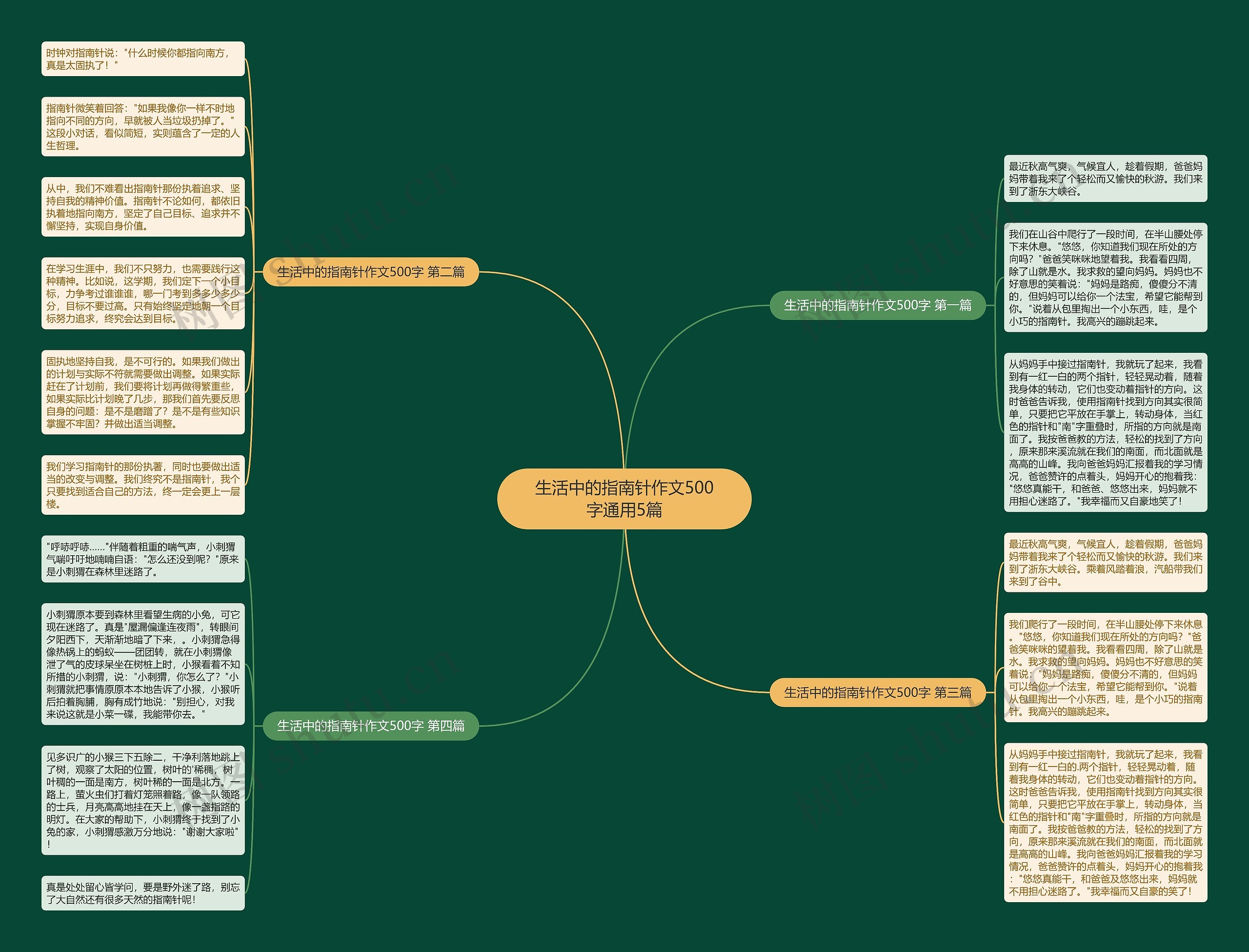 生活中的指南针作文500字通用5篇思维导图