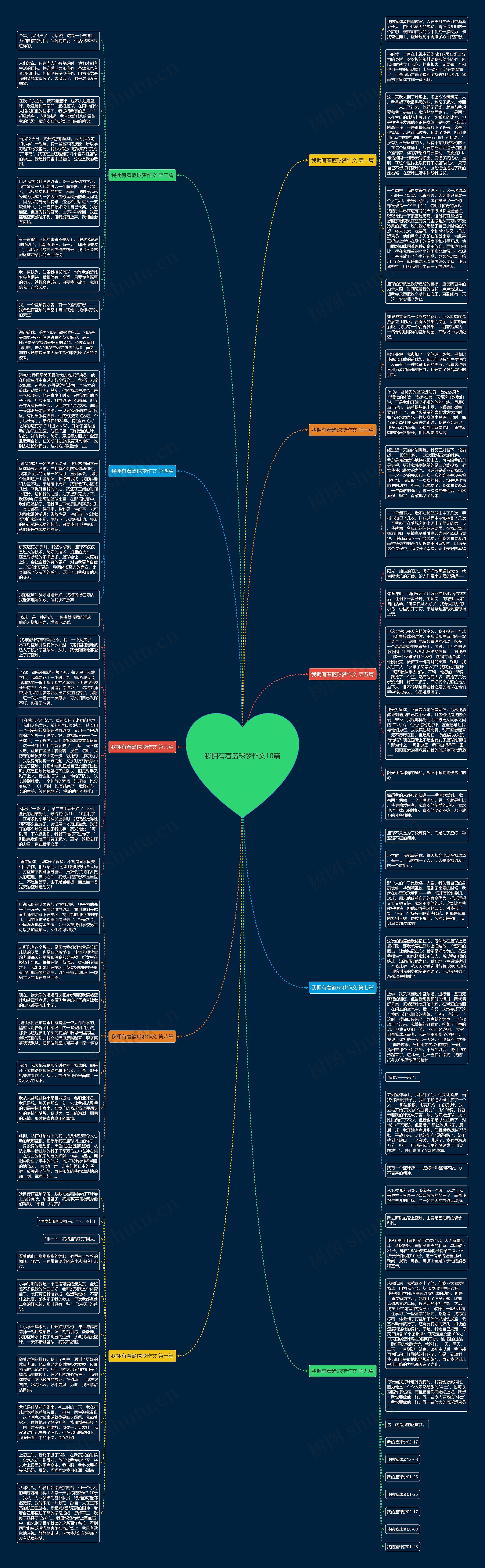 我拥有着篮球梦作文10篇思维导图