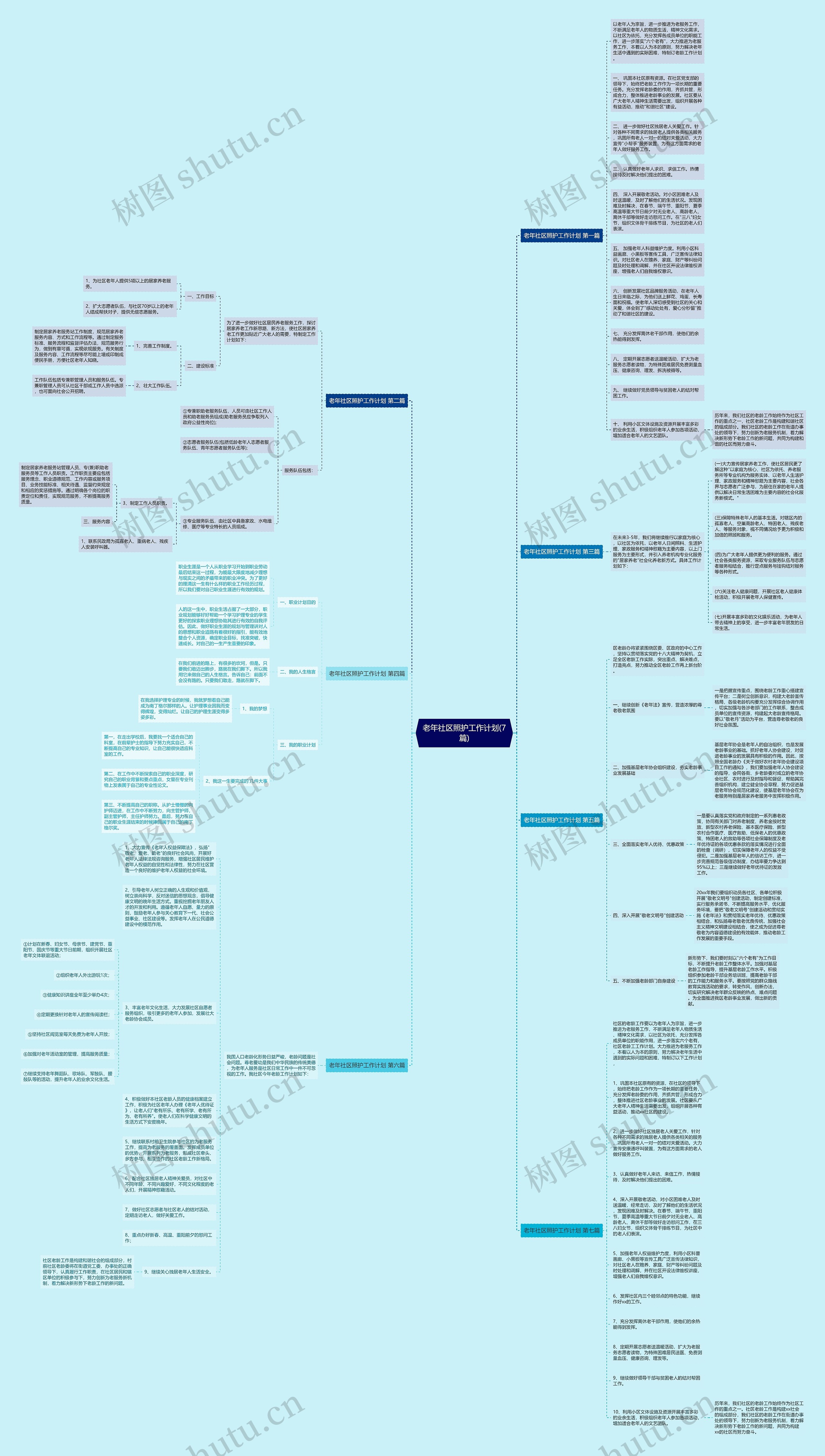 老年社区照护工作计划(7篇)思维导图
